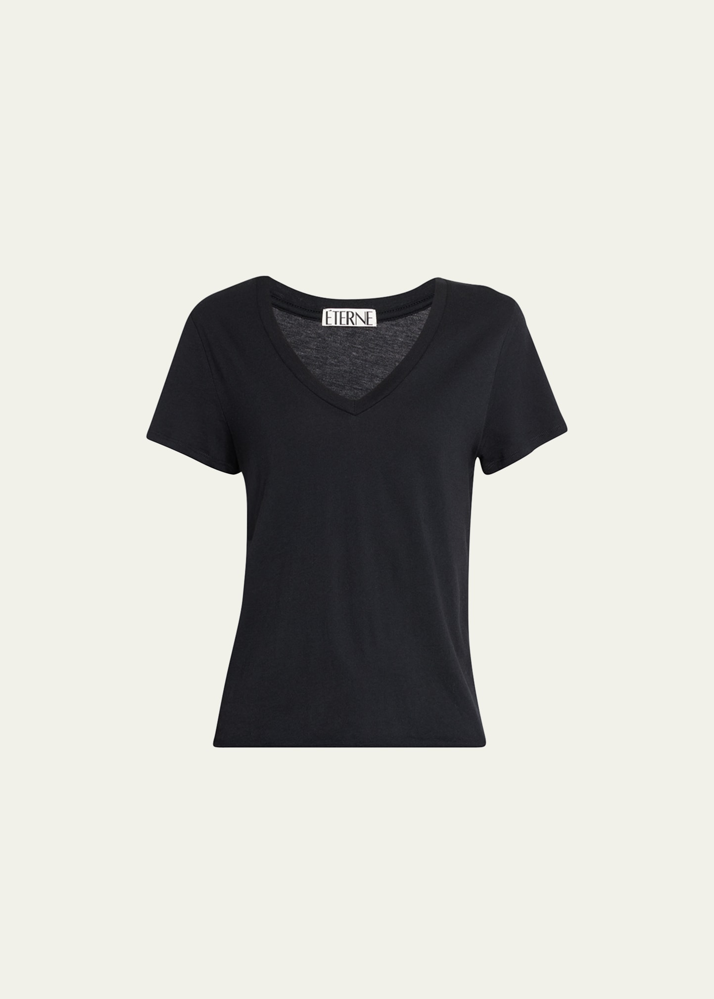 Éterne V-neck Cotton-modal T-shirt In Black
