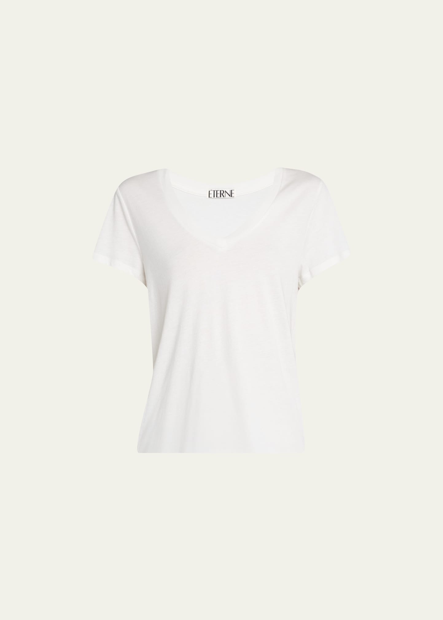 Éterne V-neck Cotton-modal T-shirt In Ivory Ivy