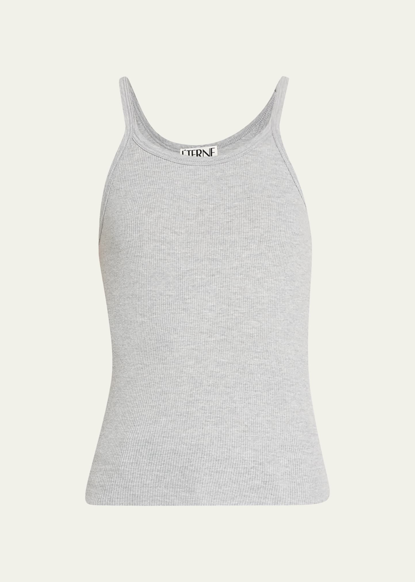 Éterne Ribbed Cotton Tank Top In White