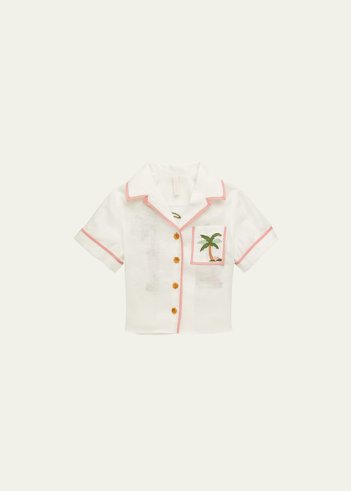 Girl's Clover Palm Tree Applique Shirt, Size 1-10