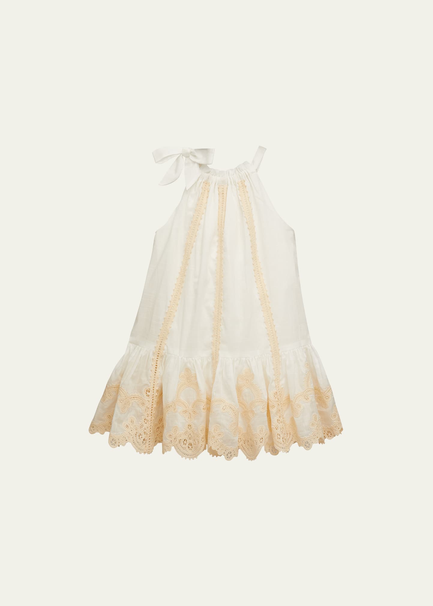 Zimmermann Clover Lace-trimmed Cotton Dress In Ivory