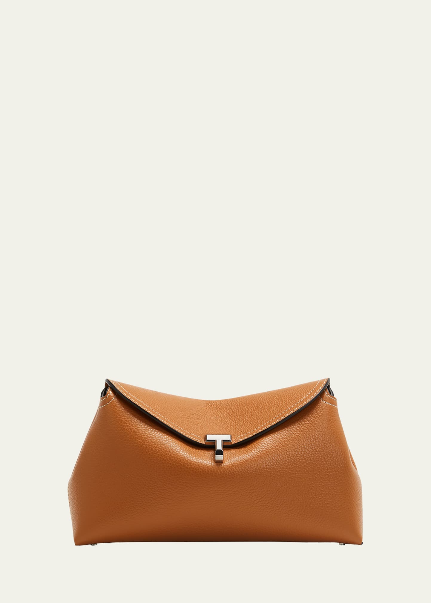 クラッチバッグ T-Lock Leather Clutch TOTEME T-Lock textured-leather clutch | NET-A-PORTER