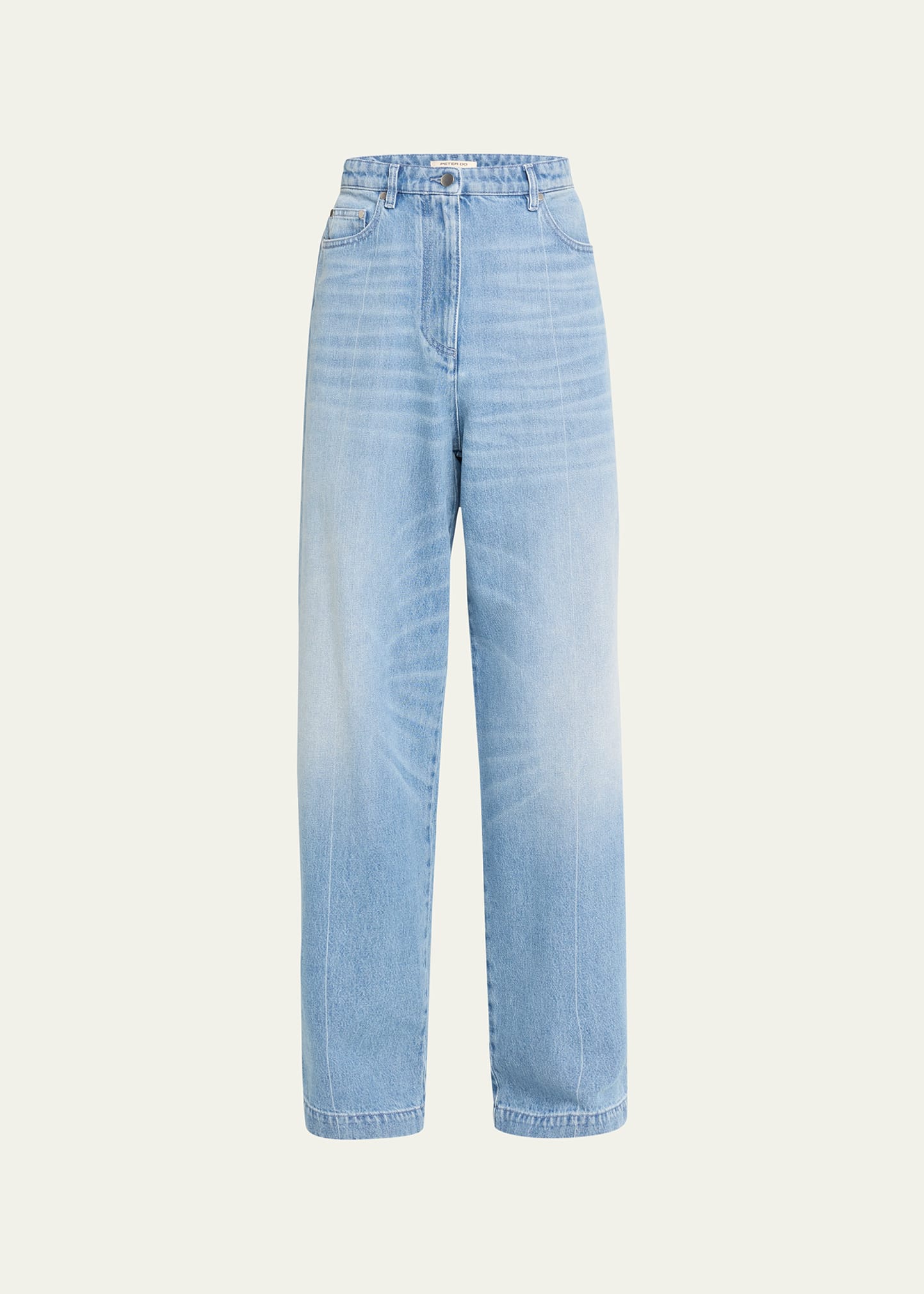 Peter Do Men's Wide Side-stripe Jeans In Light Blue