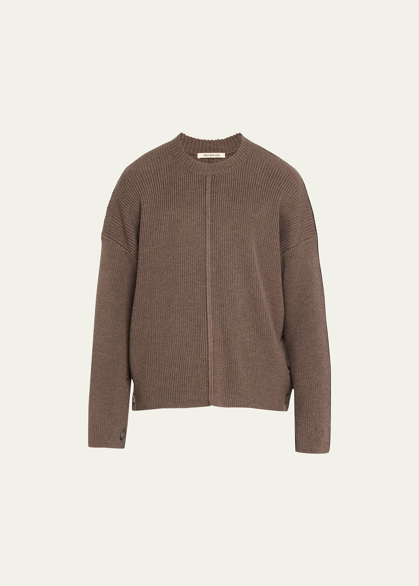 Men's Ribbed Side-Button Wool Sweater