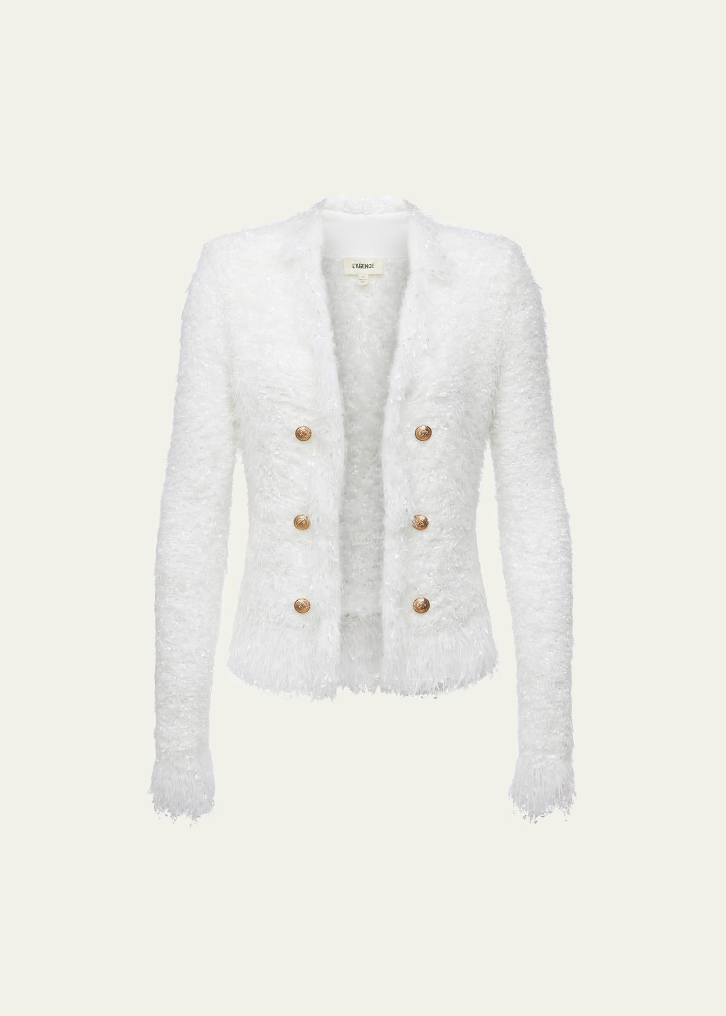 L AGENCE AZURE FUZZY CARDIGAN BLAZER