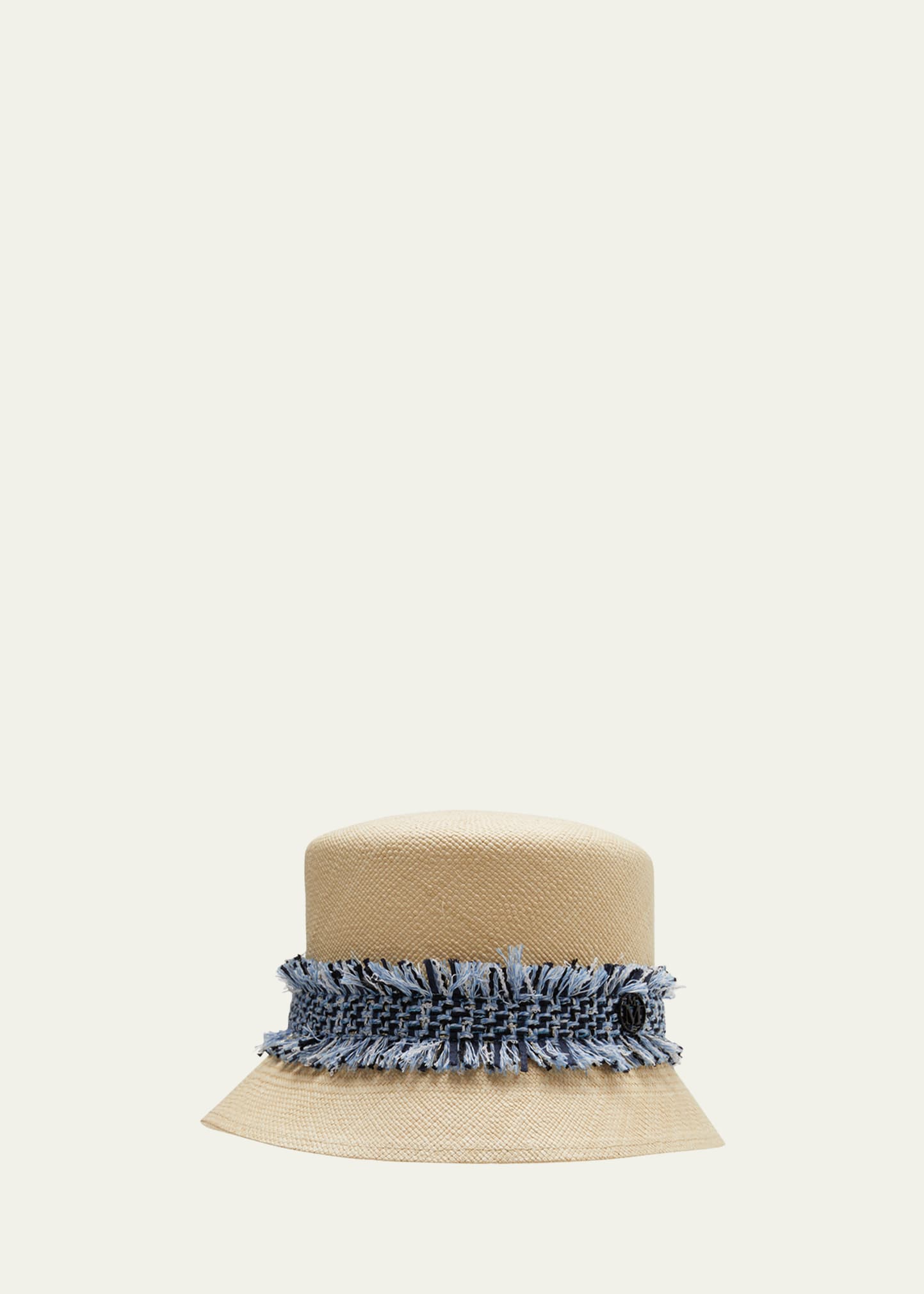 MAISON MICHEL MINI NEW KENDALL STRAW & TWEED BUCKET HAT