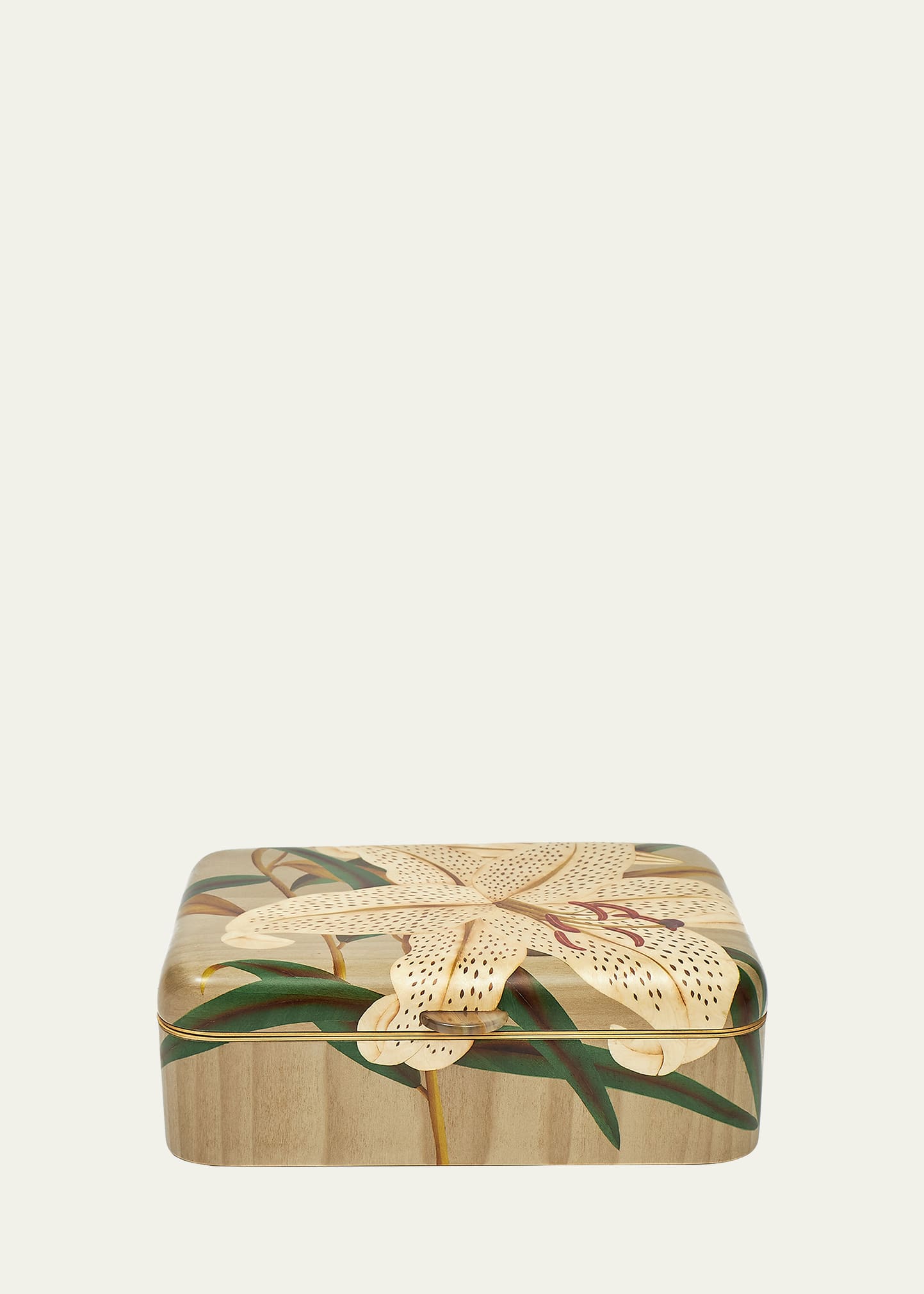 Lily Pattern Marquetry Box