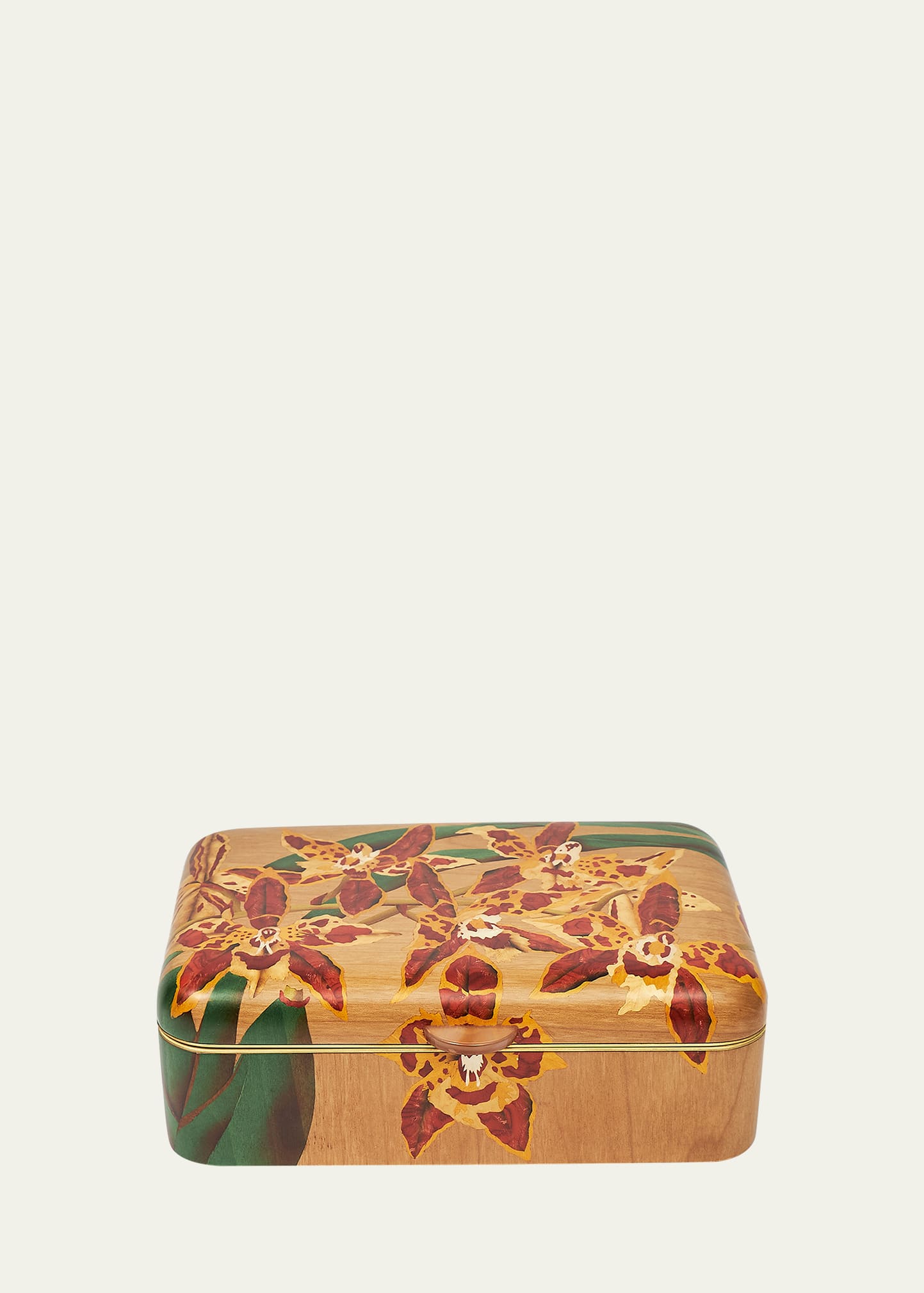 Orchid Pattern Marquetry Box