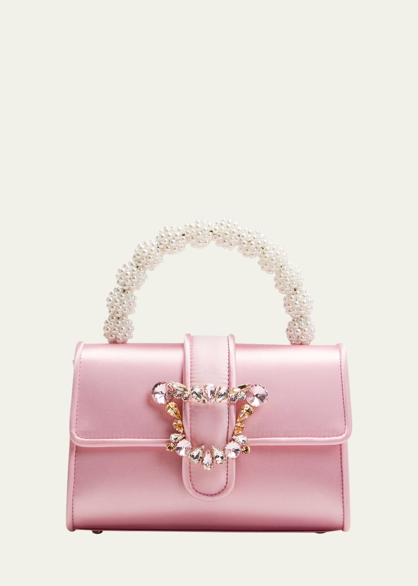 Sophia Webster Margaux Pearly Satin Top-handle Bag In Blossom