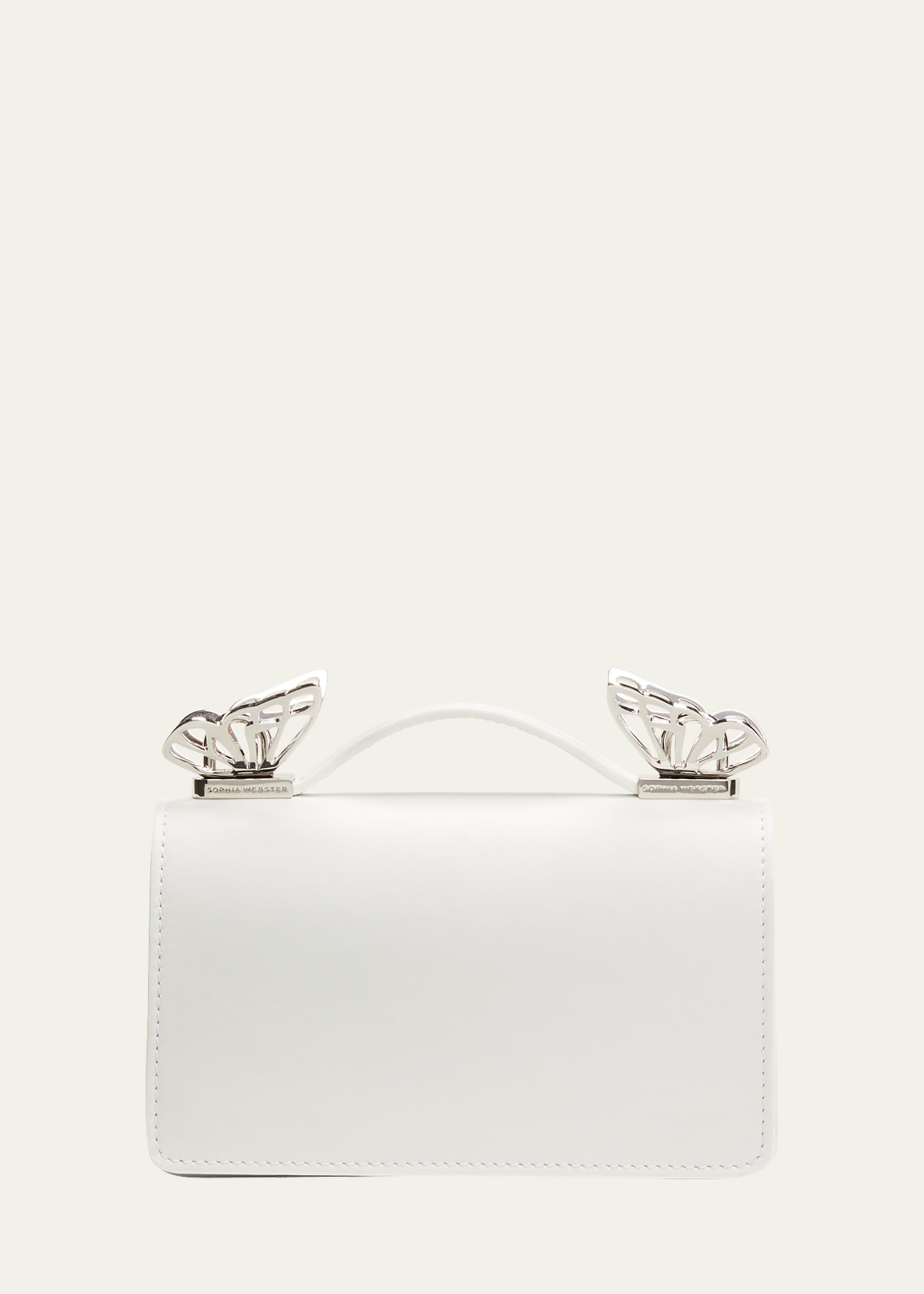 Sophia Webster Mariposa Mini Leather Shoulder Bag In White/silver