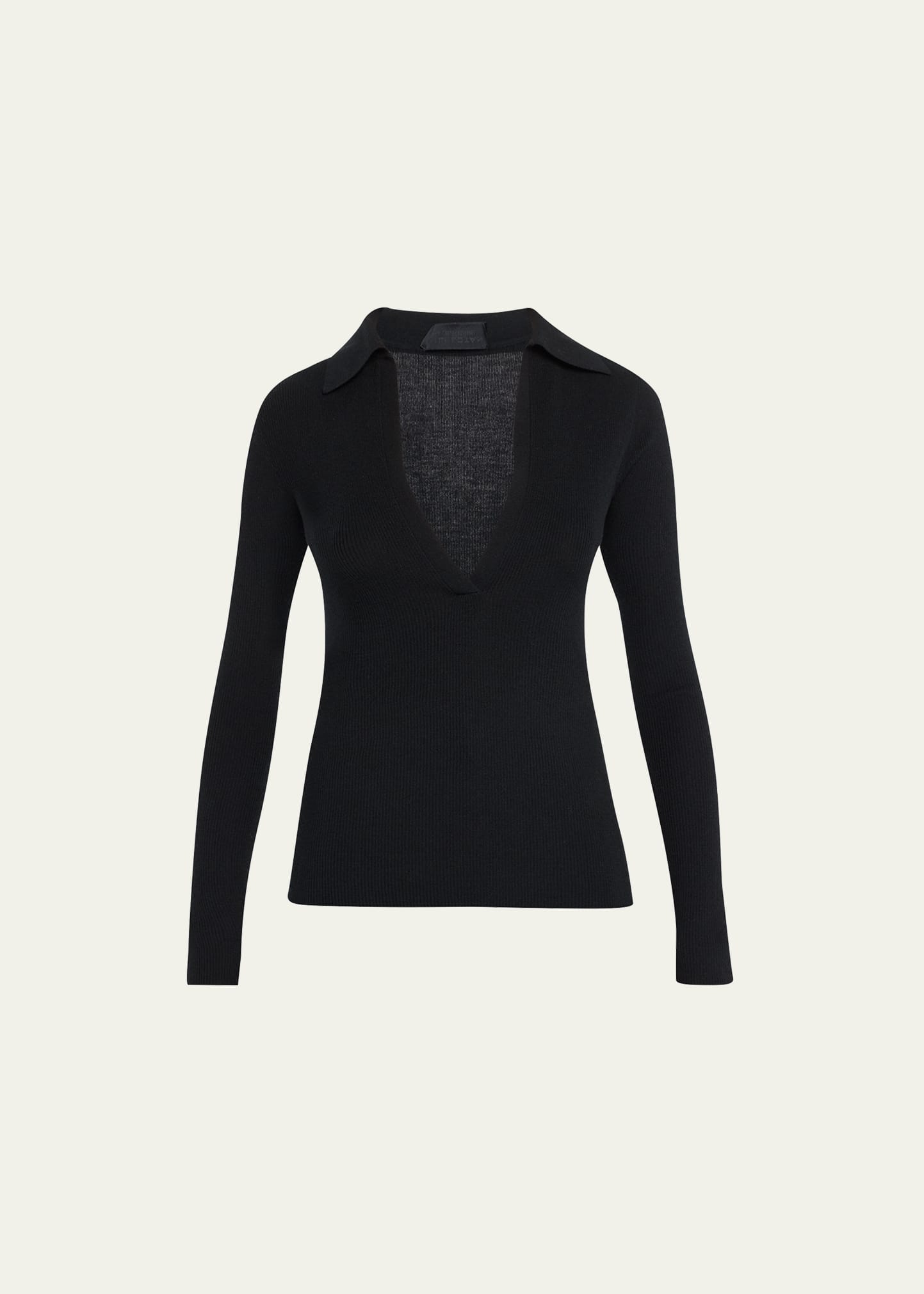 Olesya Collared Rib Wool-Cashmere Sweater