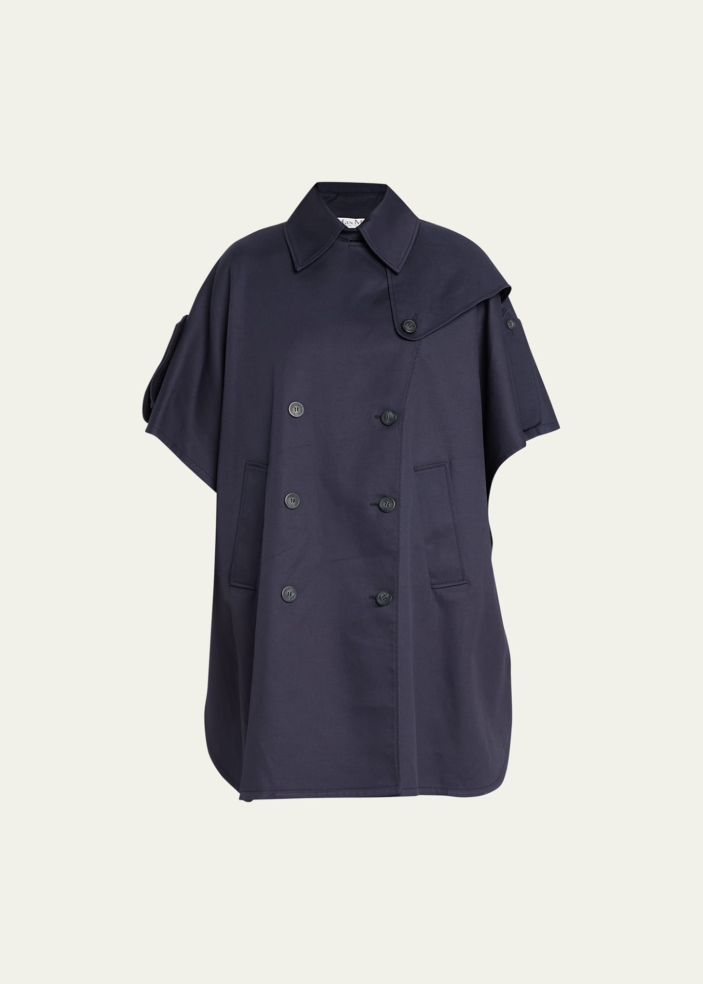 Max Mara Pernice Double-breasted Cape In Ultramarine