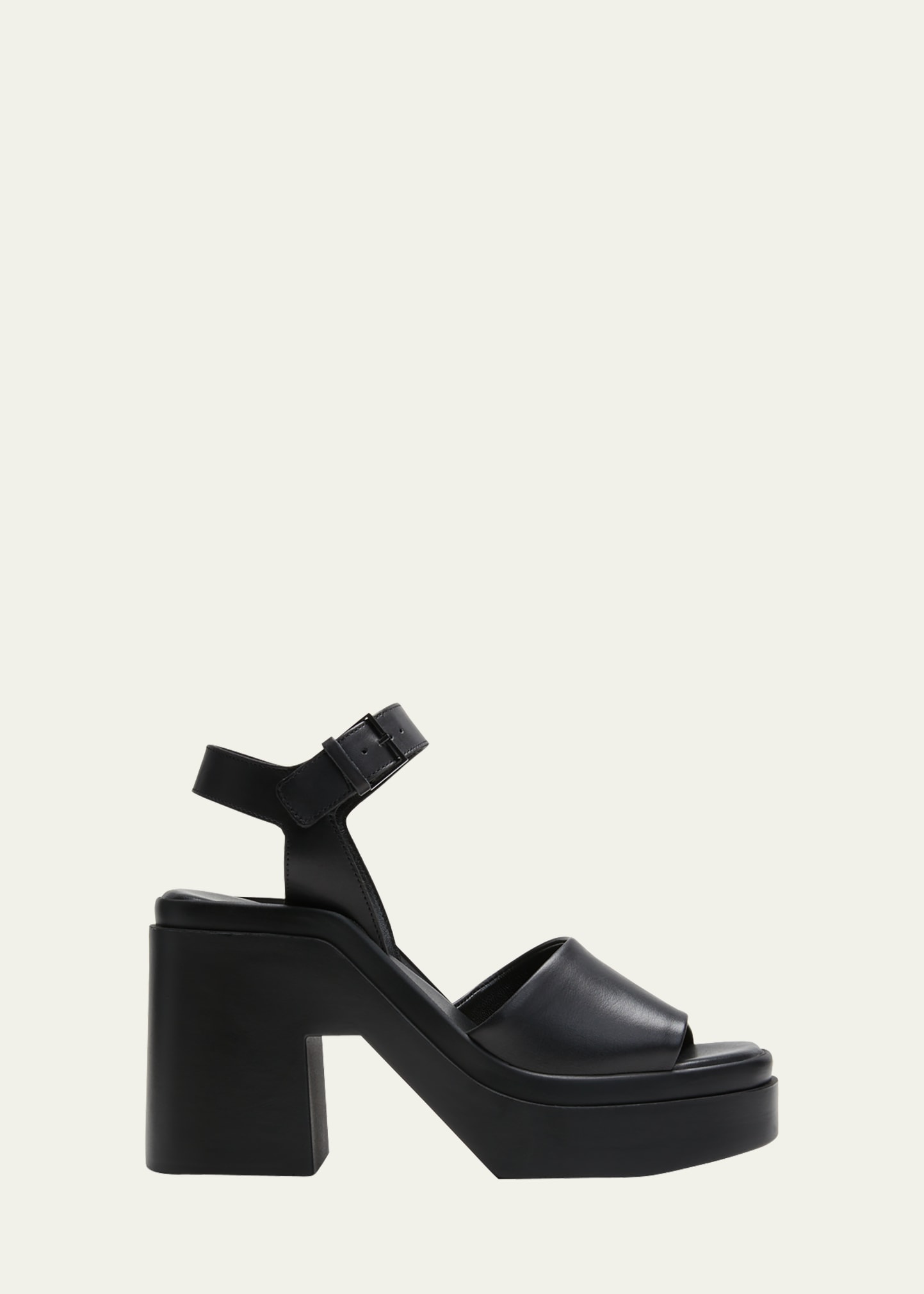 Nelio Calfskin Ankle-Strap Platform Sandals