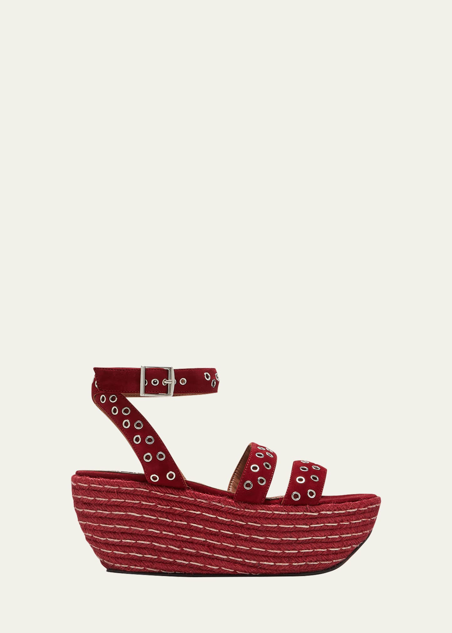 Alaïa Embellished Suede Platform Sandals In Red