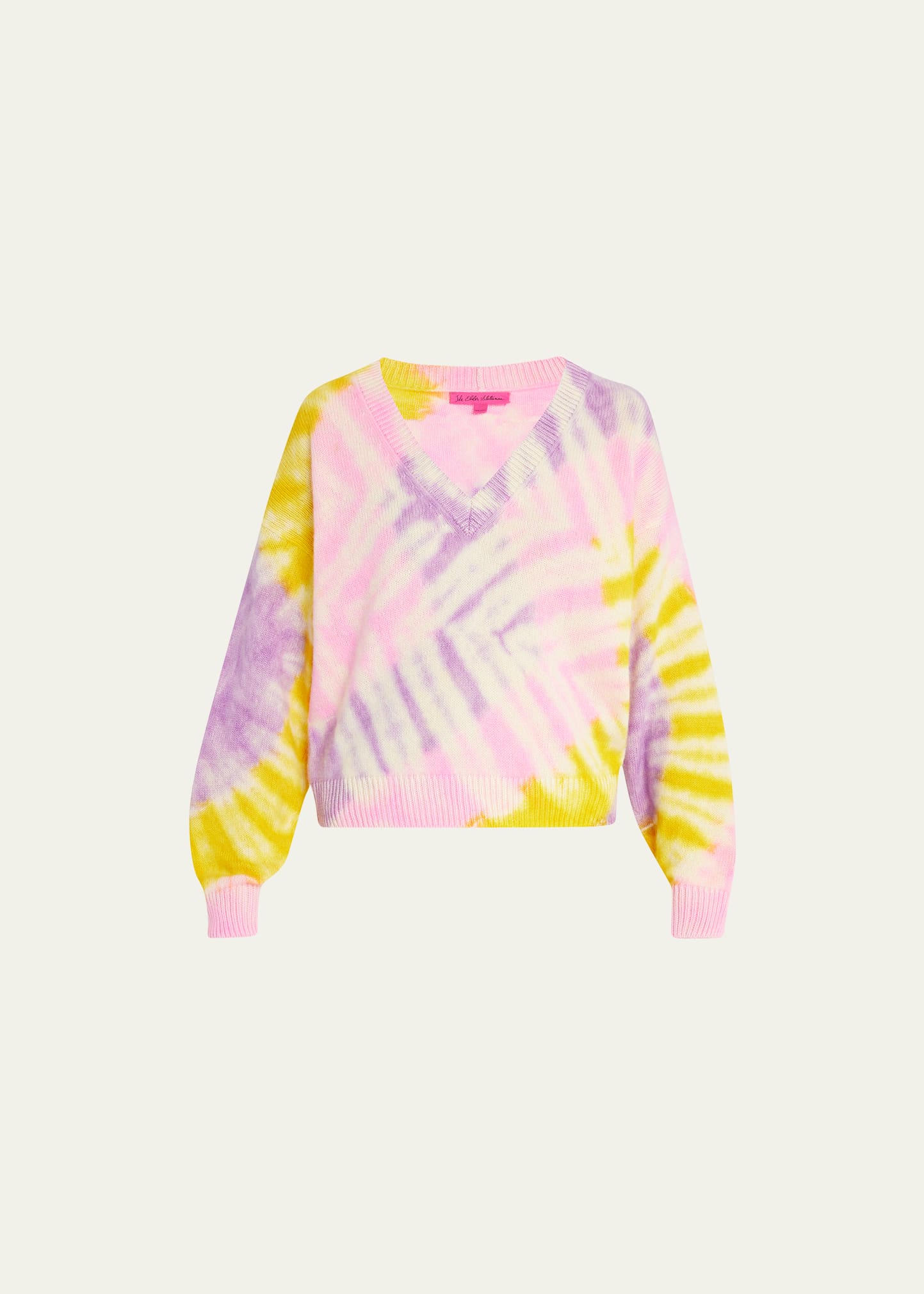 Zigzag Tie-Dye Cashmere Sweater