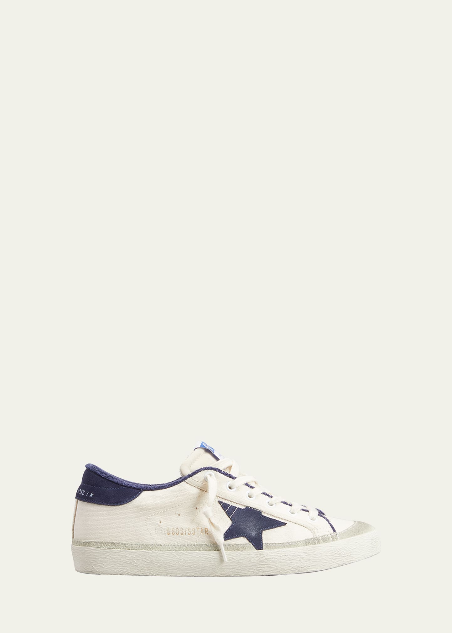 Golden Goose Superstar Suede Nylon Low-top Sneakers In Creamblueice