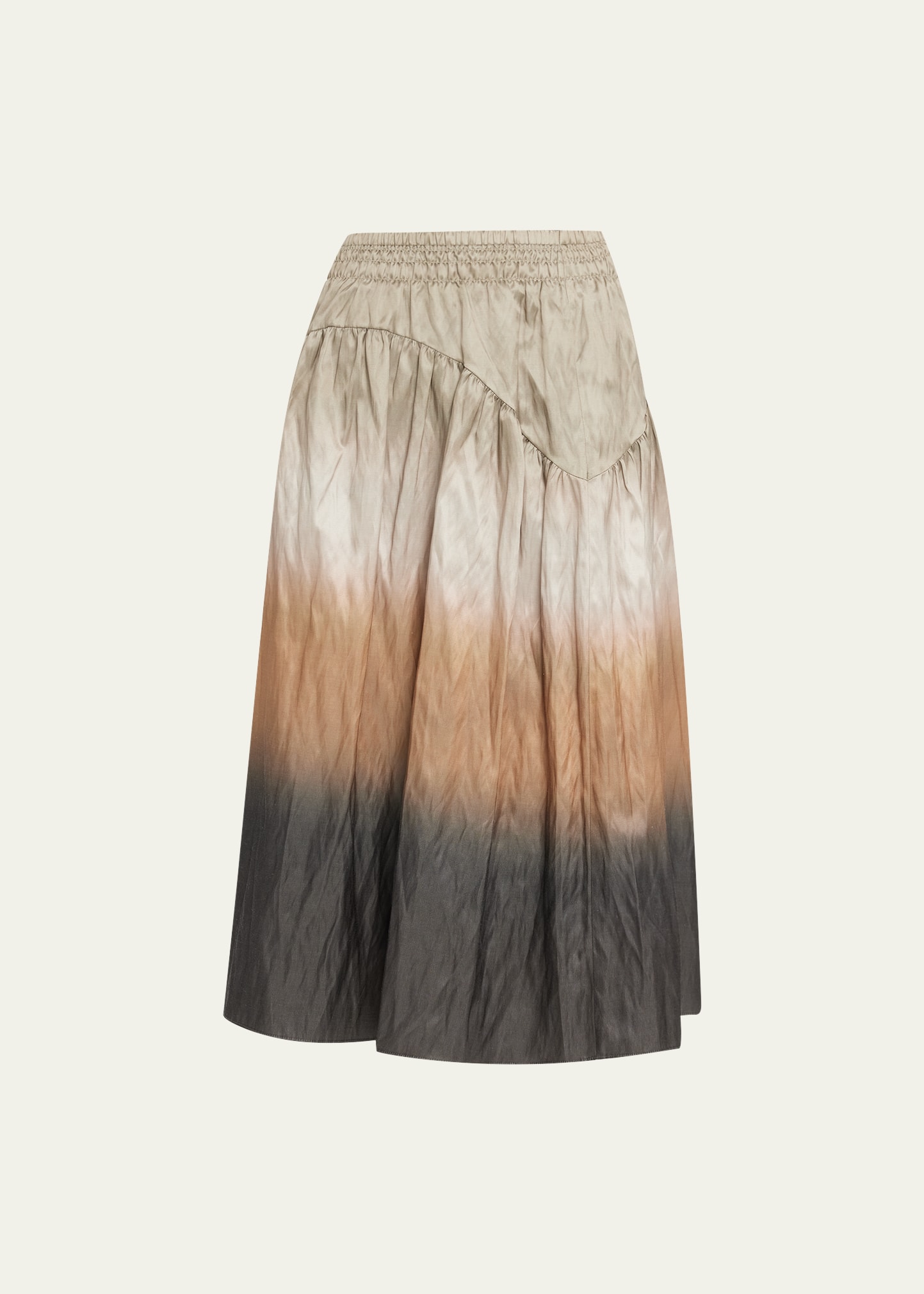 Vince Metallic Dip Dye Cotton Blend Skirt In Vine