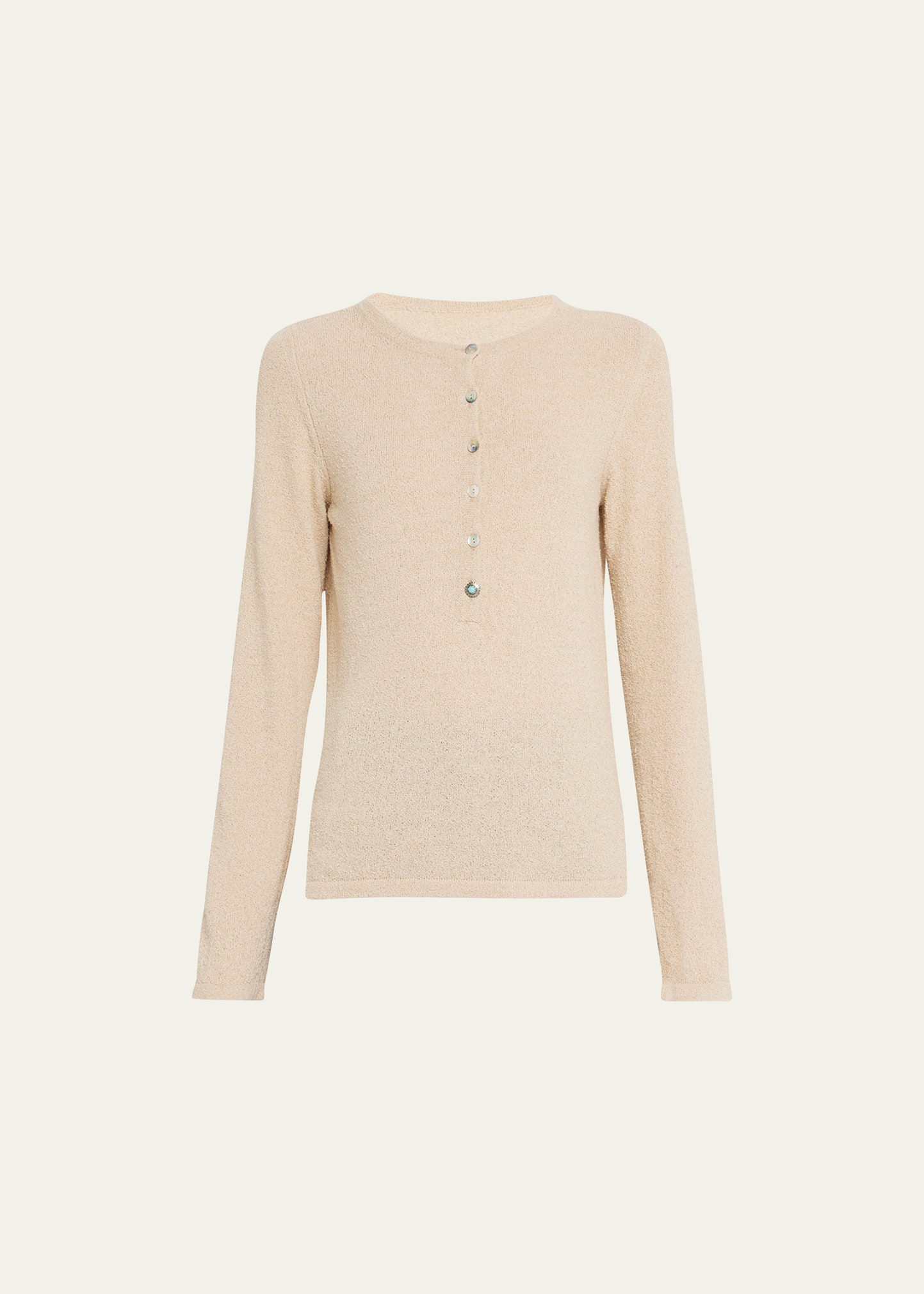 FORTELA CORALIE BUTTON-FRONT HENLEY TOP
