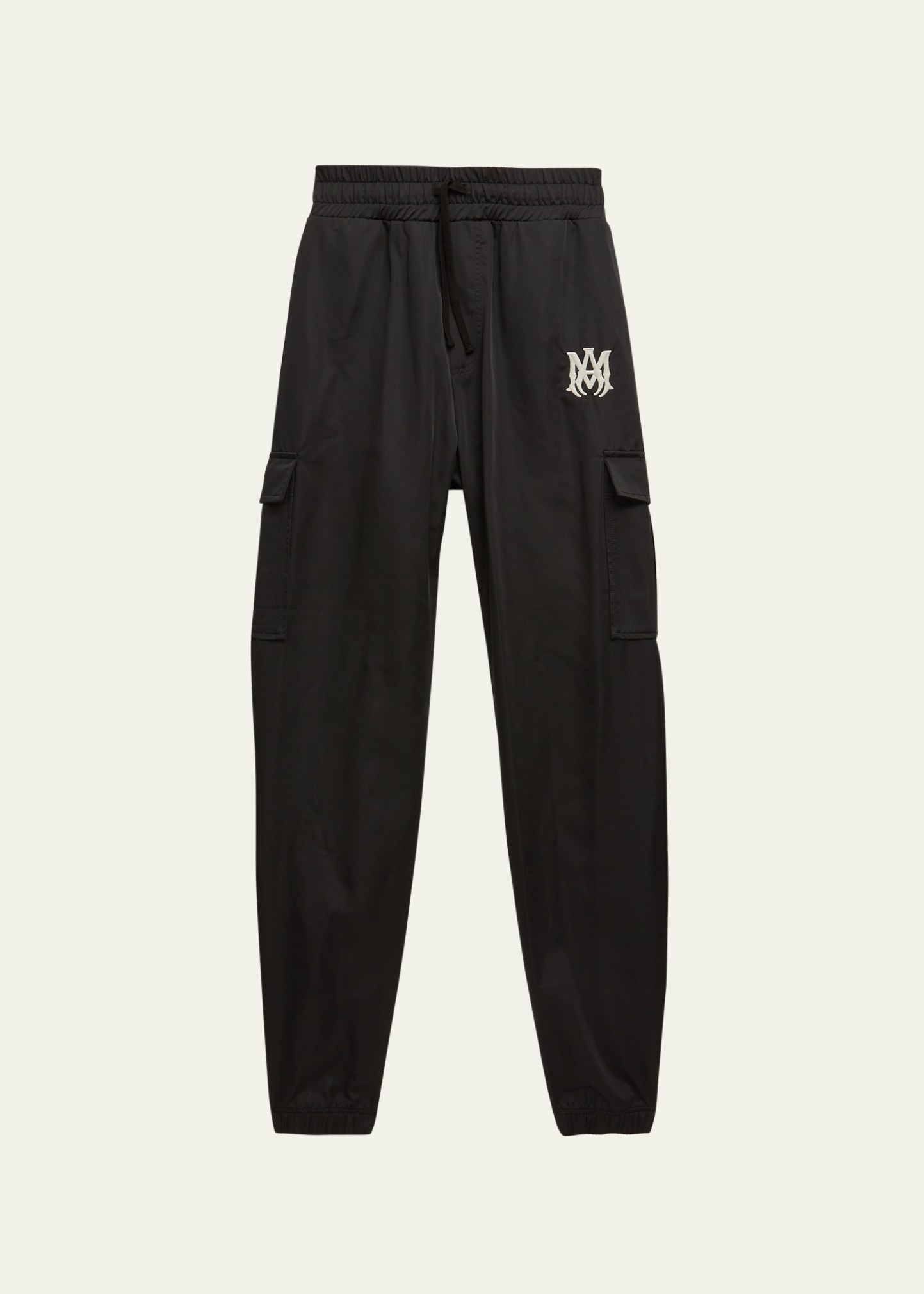 Amiri Kids' Boy's Embroidered Logo-print Sweatpants In Black-polyester ...