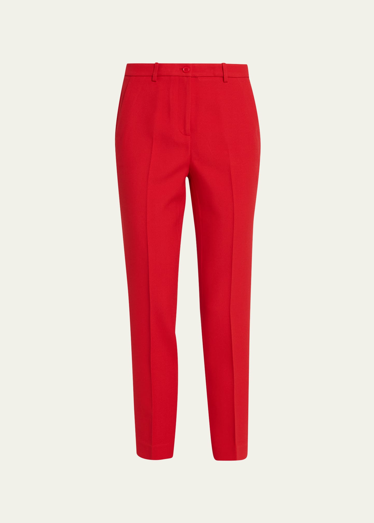 Michael Kors Samantha Double Crepe Sablé Slim-leg Pants In Poppy