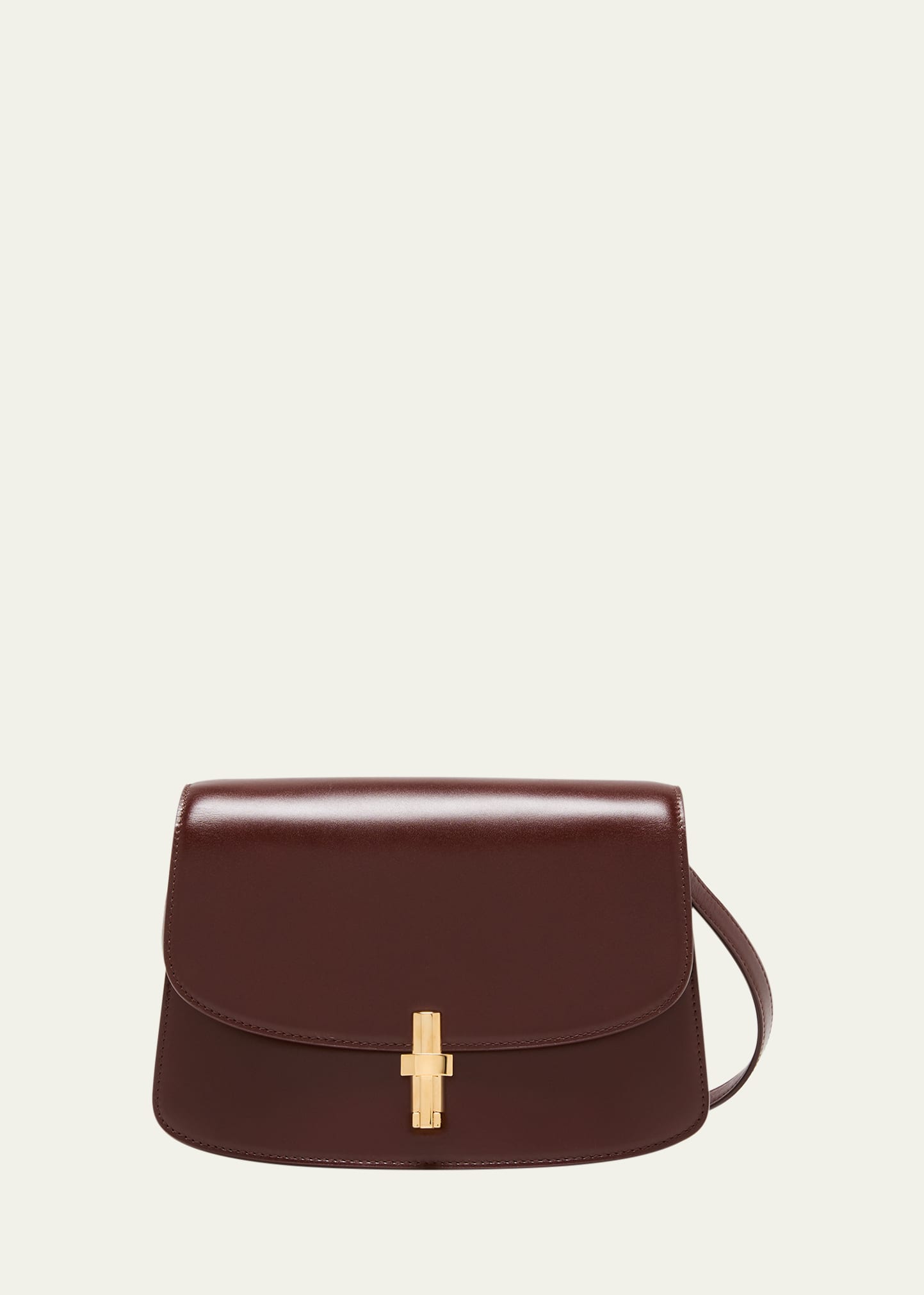 The Row Sofia Crossbody Bag In Box Leather In Bourbon