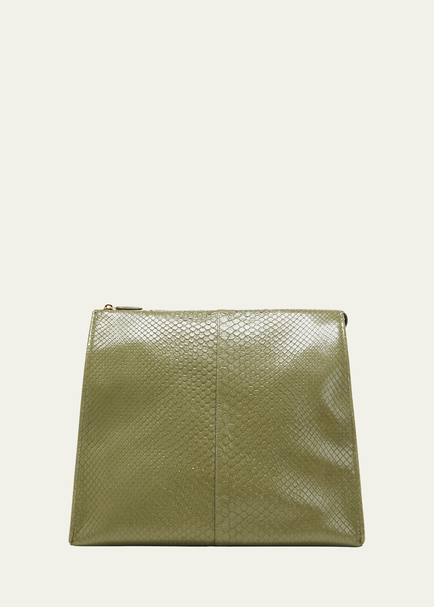 The Row Aspen Python Zip Shoulder Bag In Olsg Olive Shg