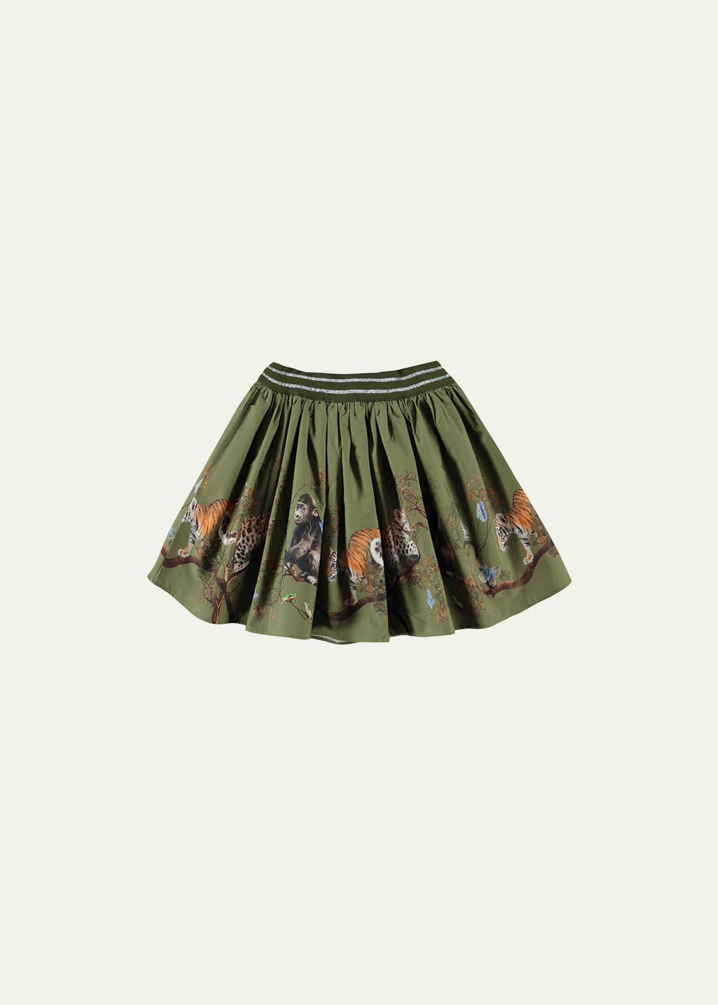 Girl's Brenda Woven Animals Skirt, Size 4-7