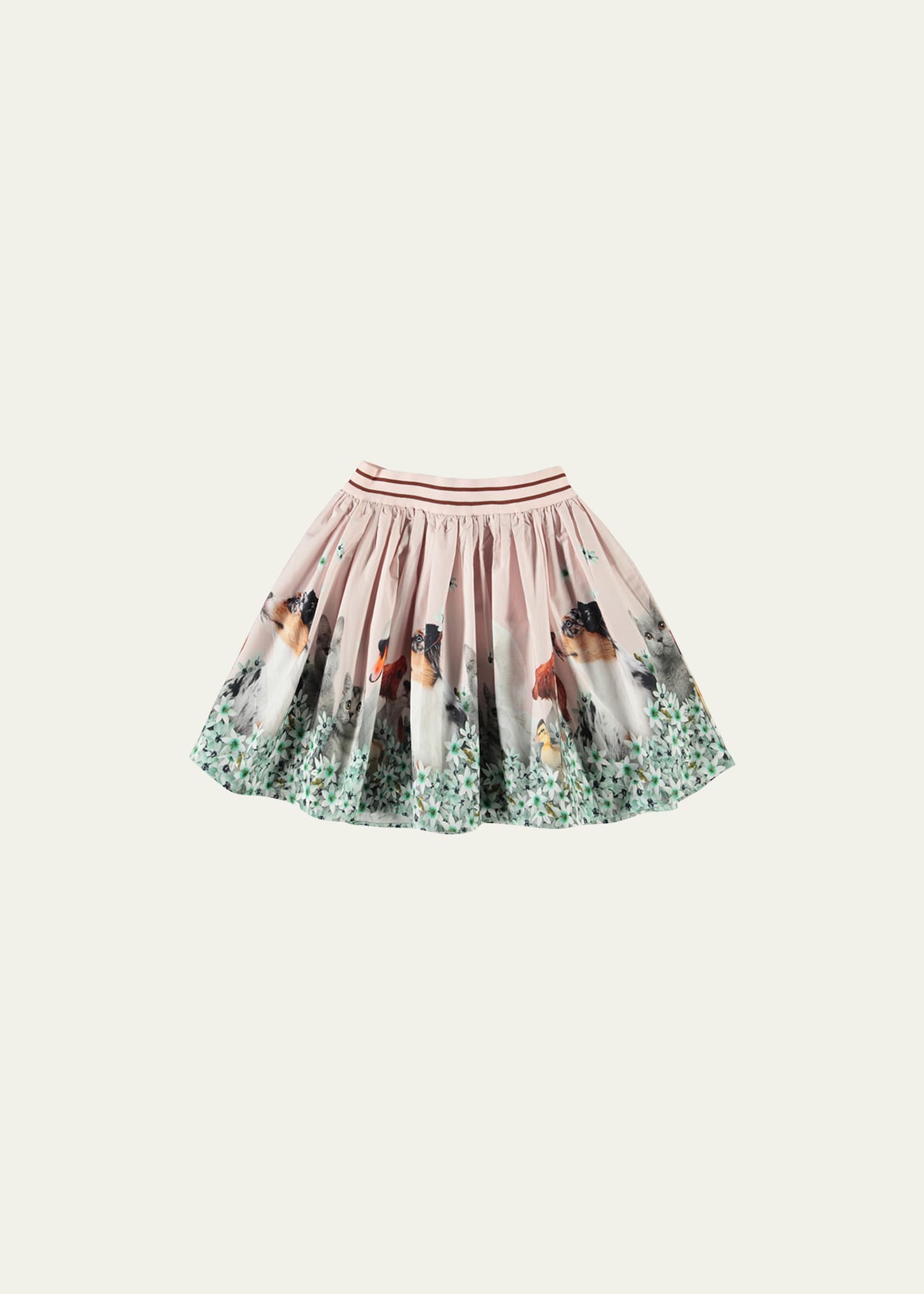 Girl's Brenda Woven Animals Skirt, Size 8-14