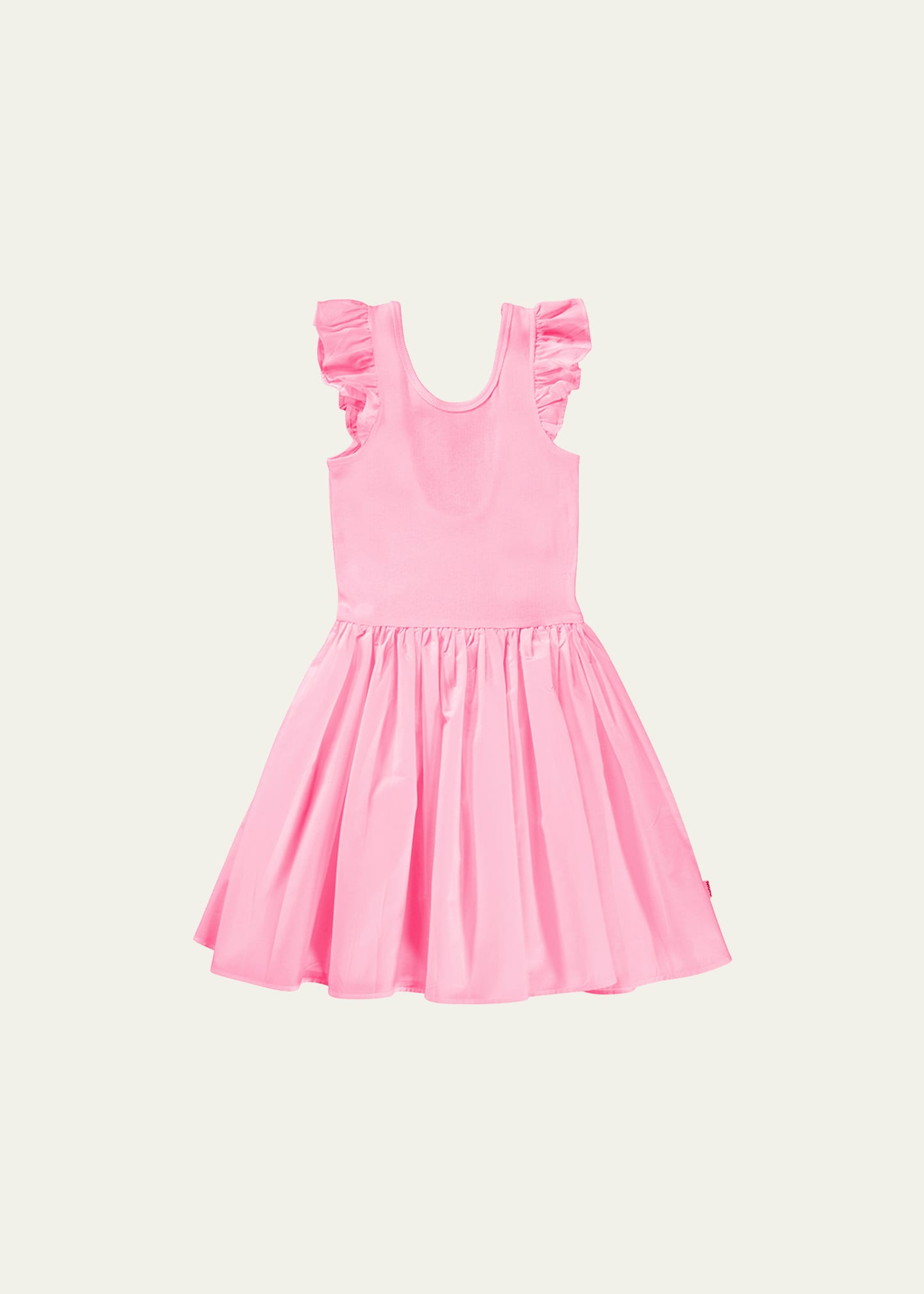 Molo Ruffled Flared Dress In Sunset Pink