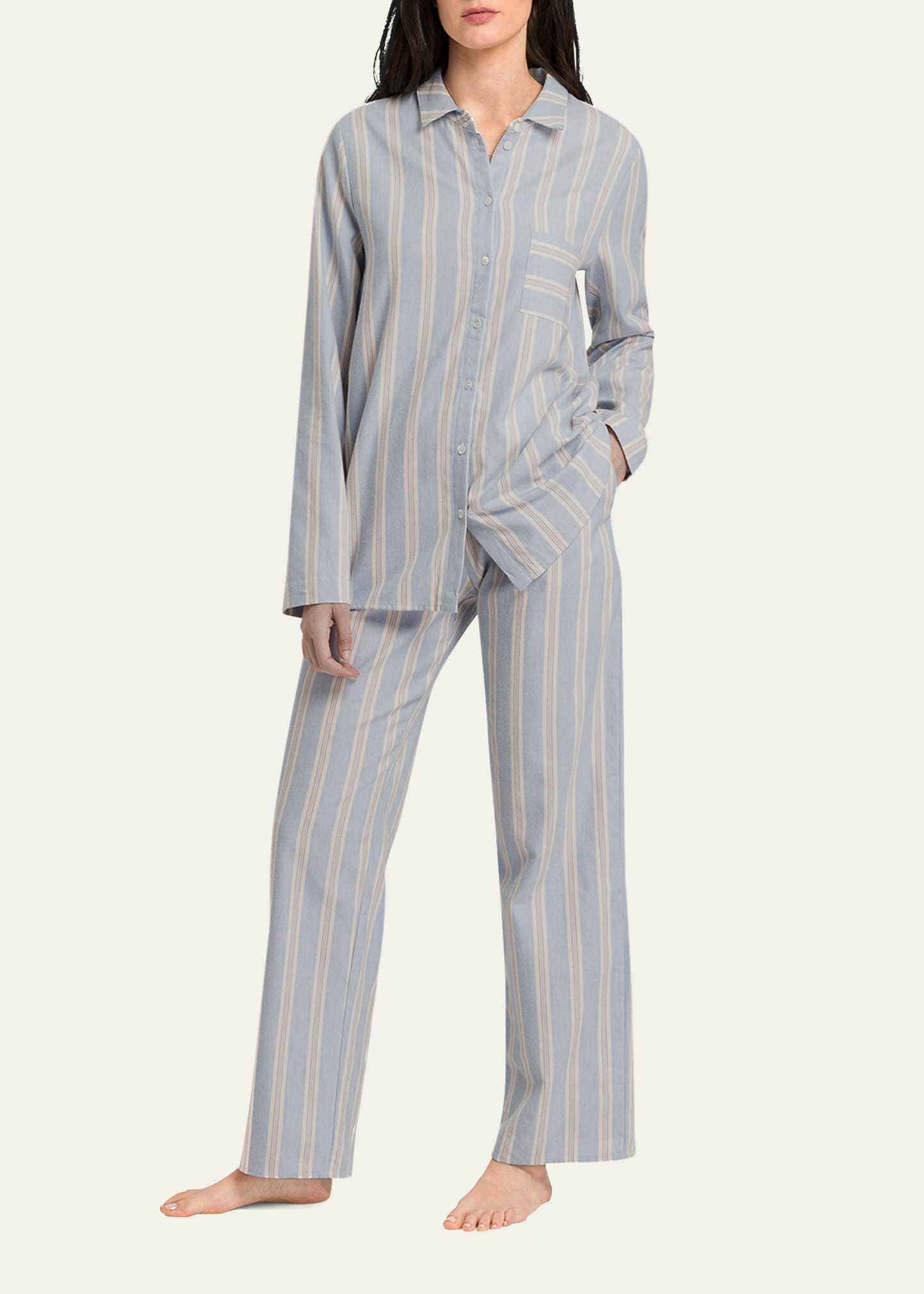 Striped Flannel Pajama Set