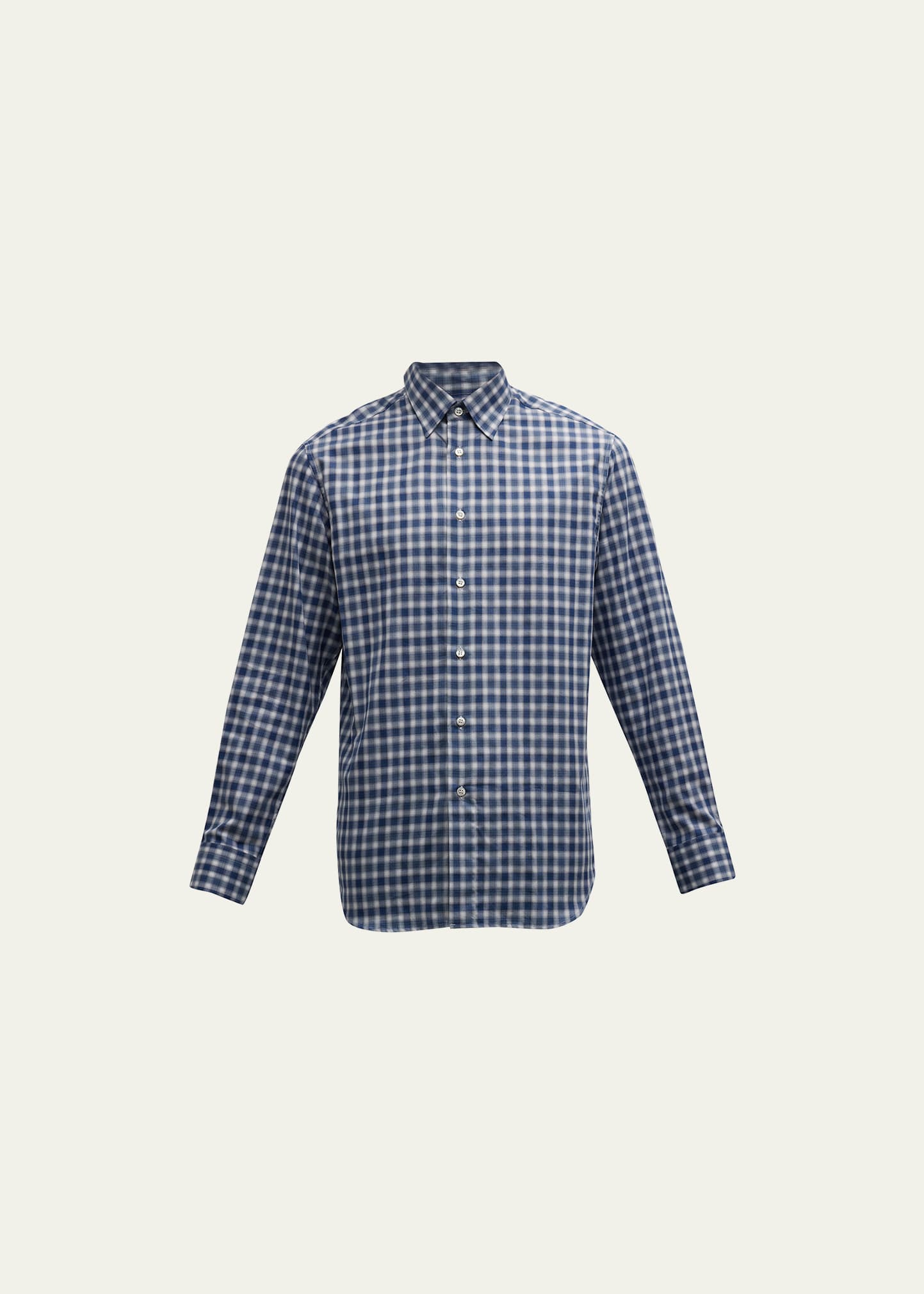 Men's Check-Print Cotton Sport Shirt