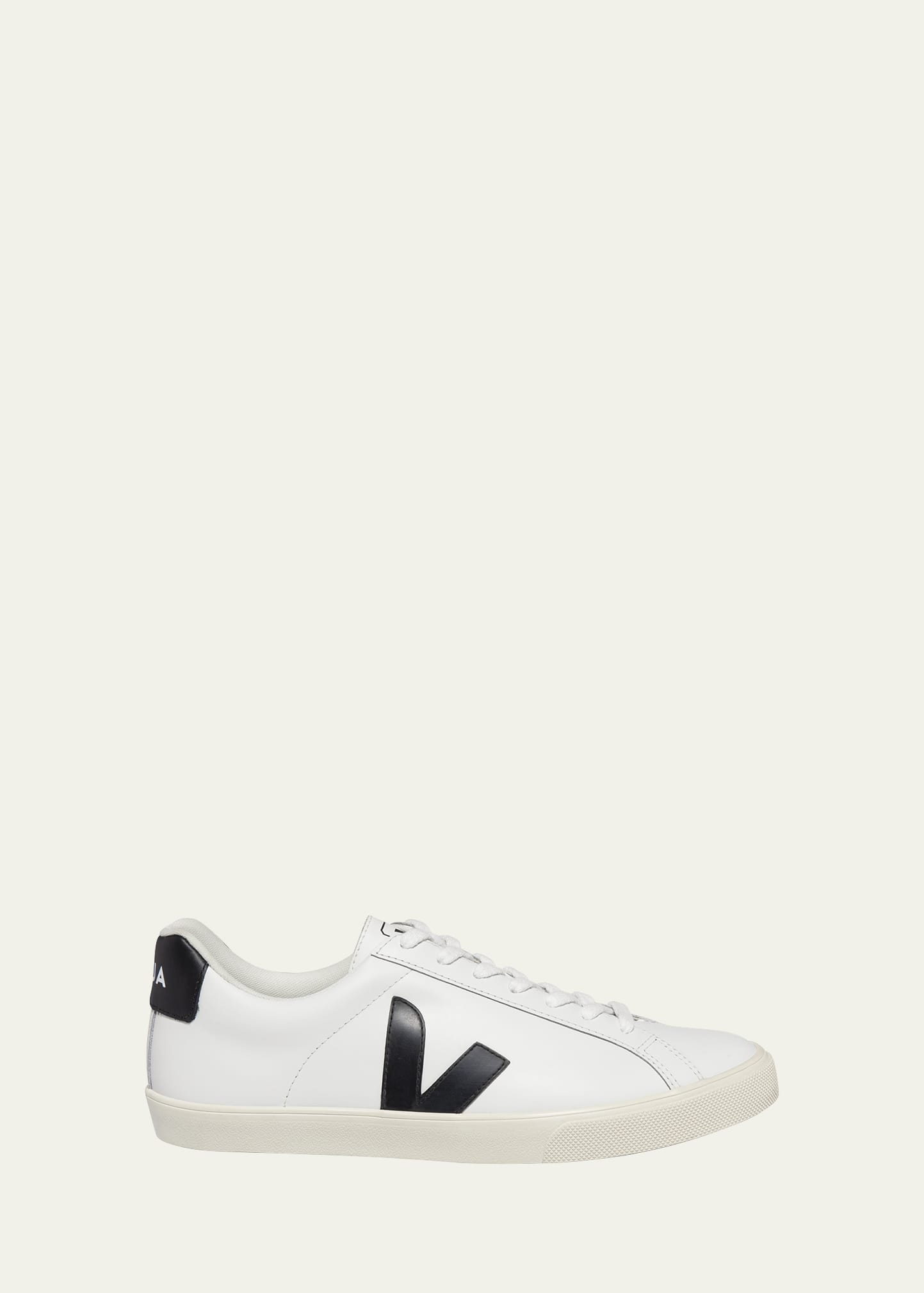 Veja Extra White And Black Leather Esplar Sneakers In Extra White Black
