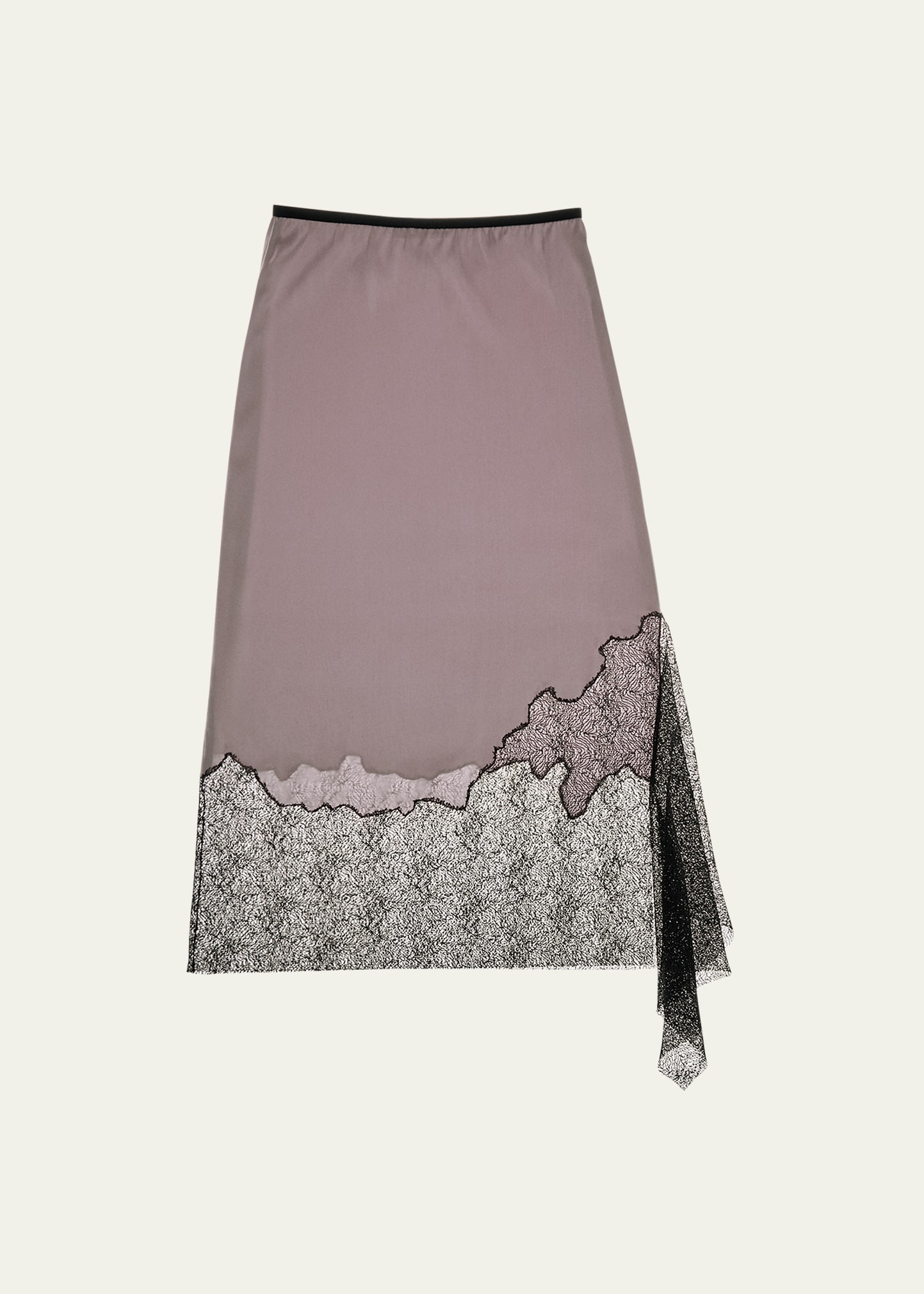 Silk Lace Midi Skirt