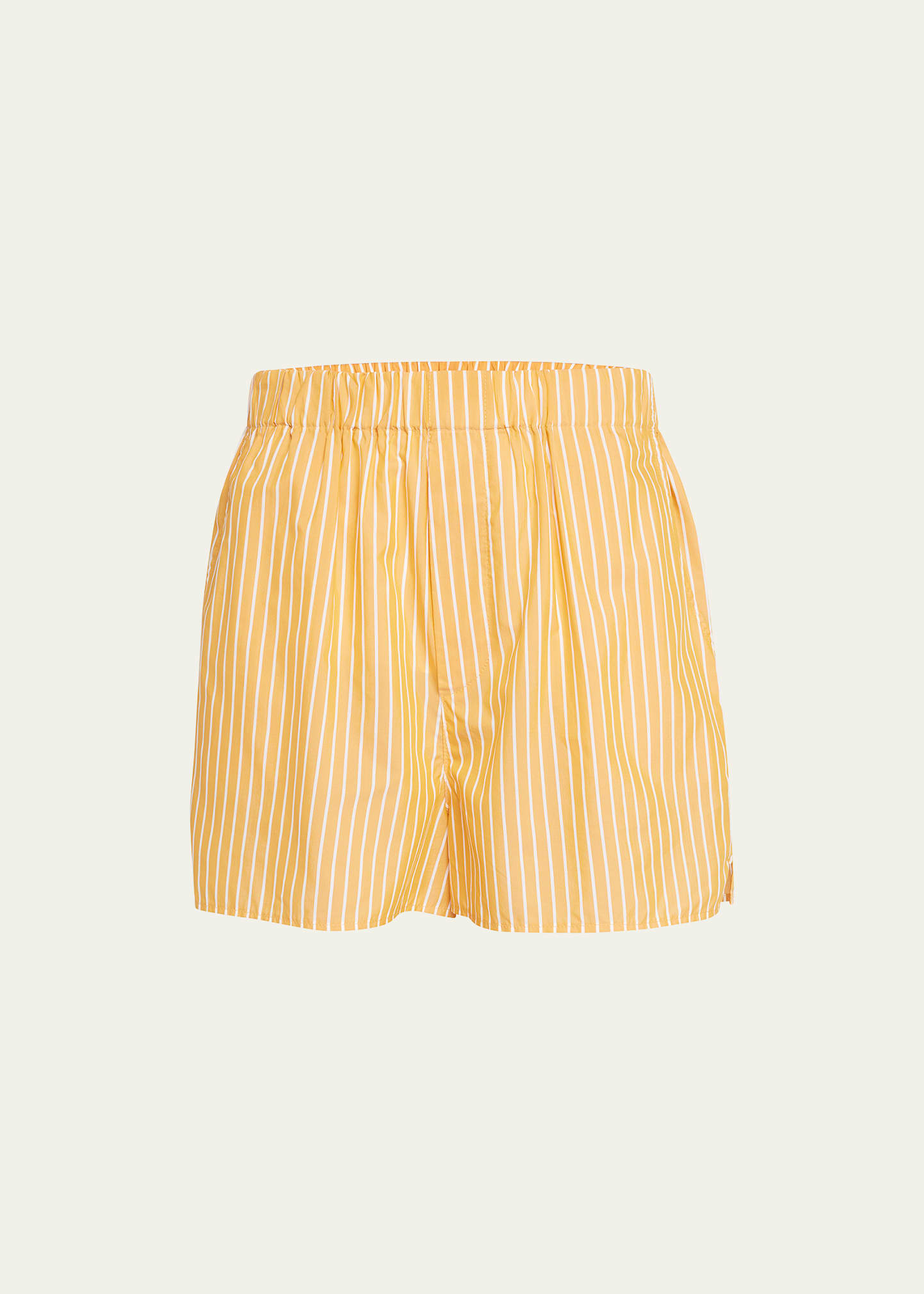Bassike Textured Stripe Boxer Shorts In Orange/white