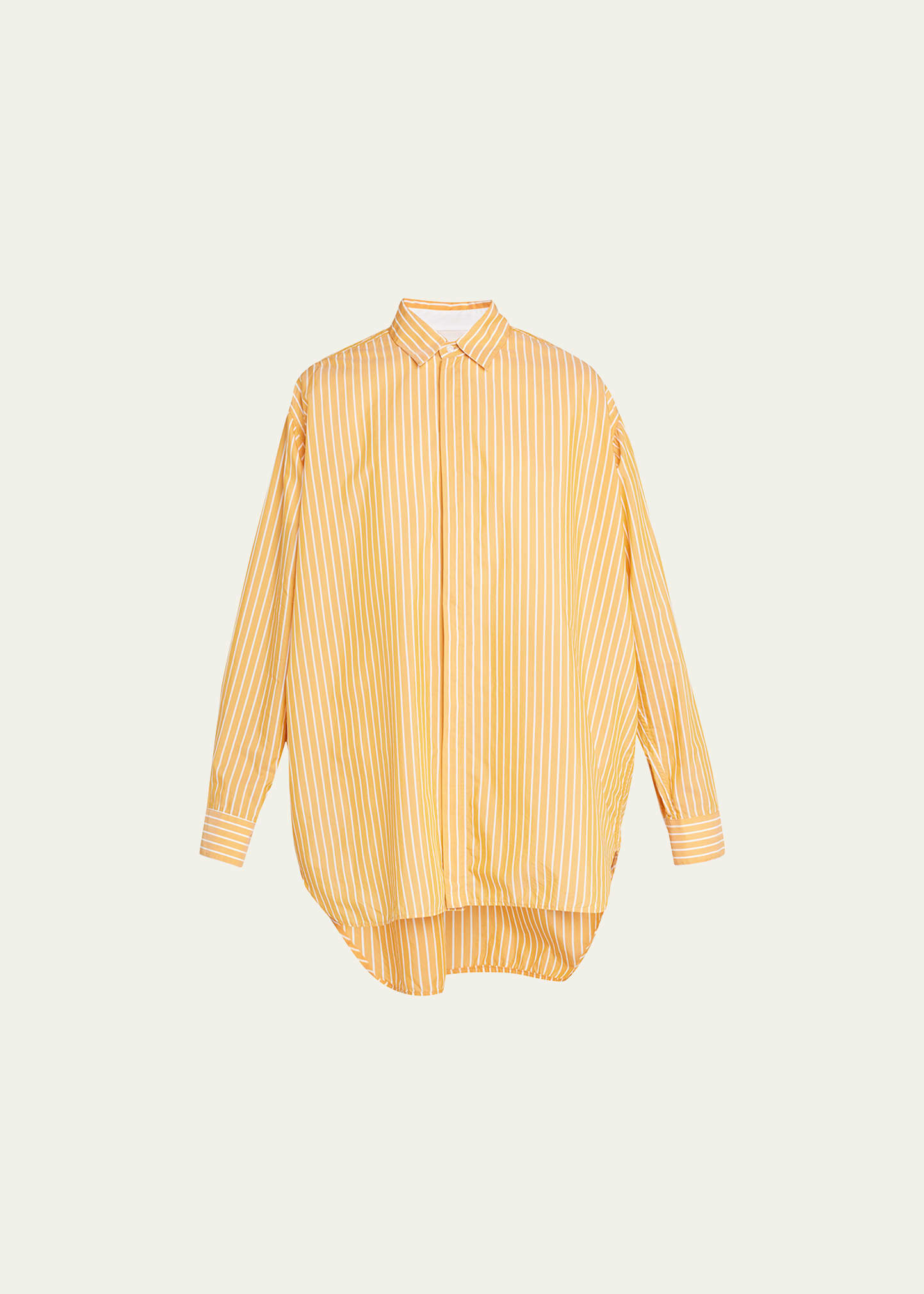 Bassike Stripe Oversized Button-front Shirt In Org/wht