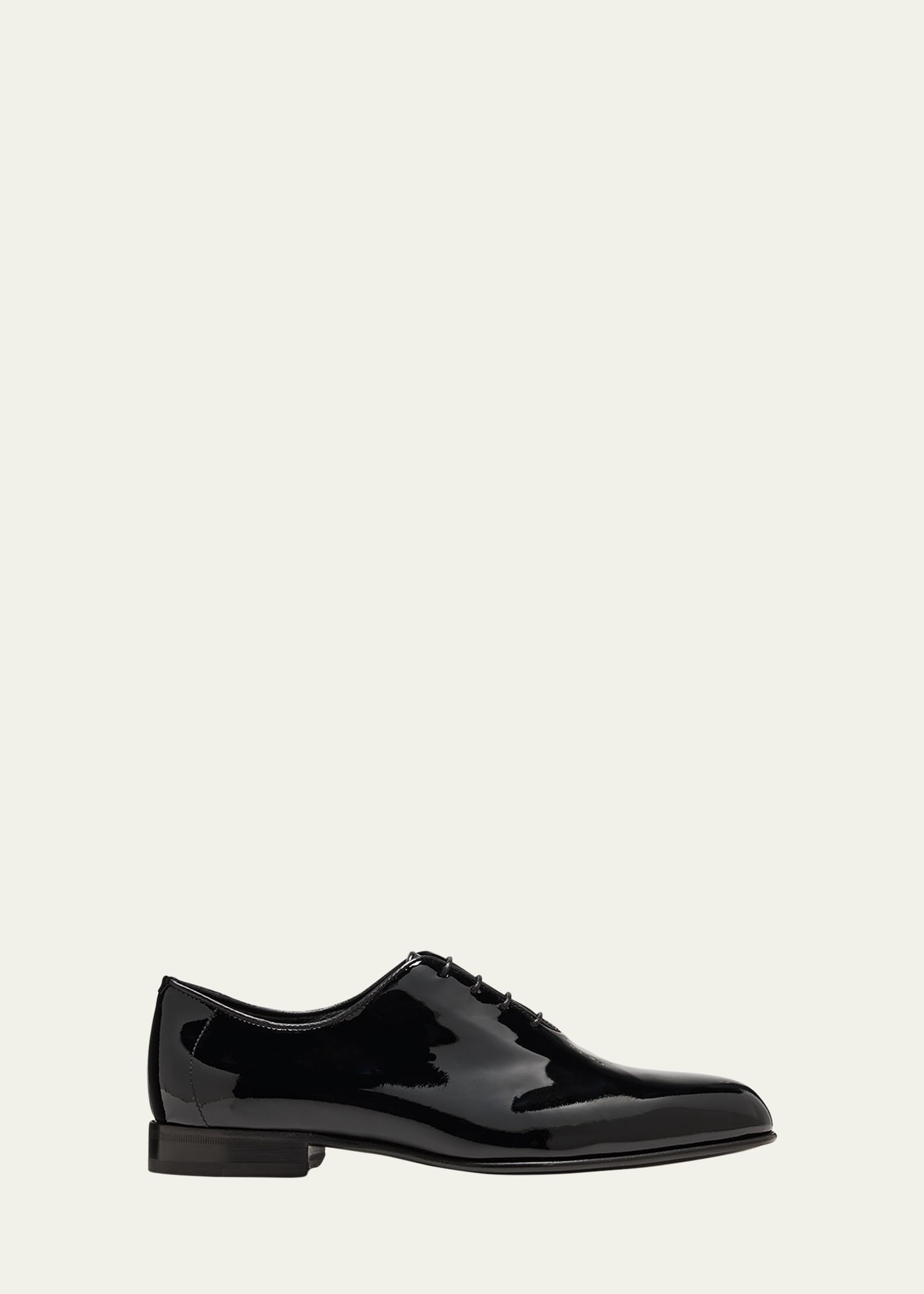 Brioni Men's Patent Lace-up Oxford Loafers In Black