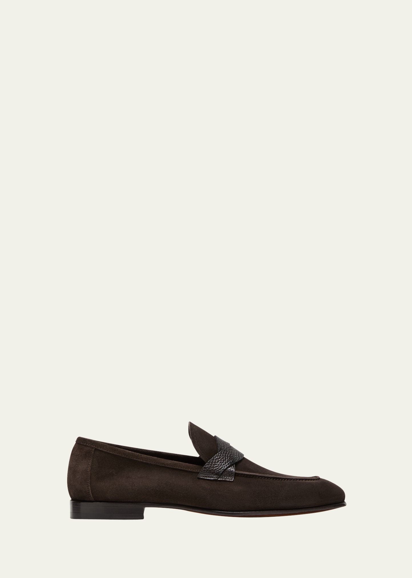 Tom Ford Men's Sean Twisted Keeper Suede Penny Loafers In Coffee