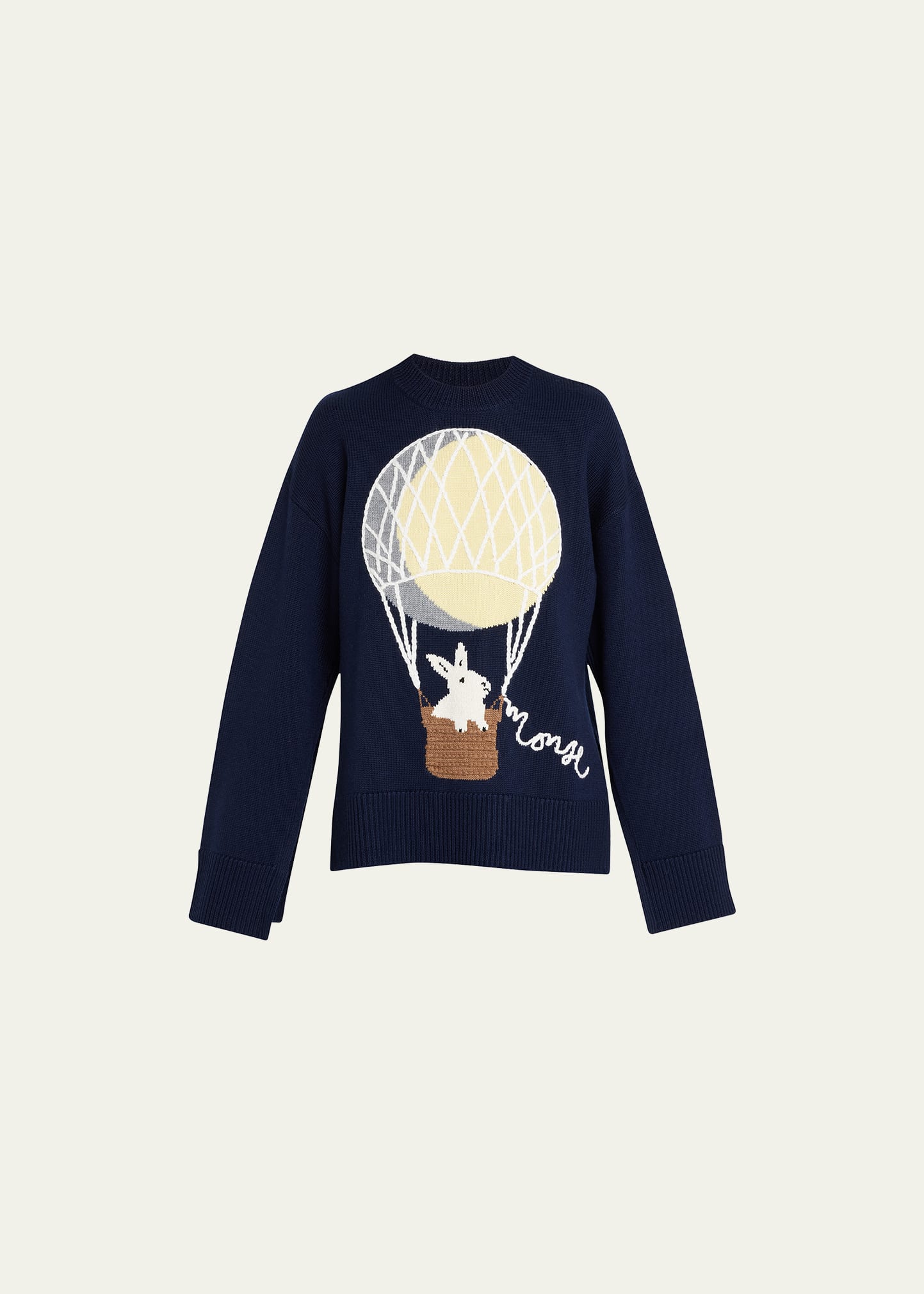Monse Intarsia-knit Merino Wool Jumper In Midnight