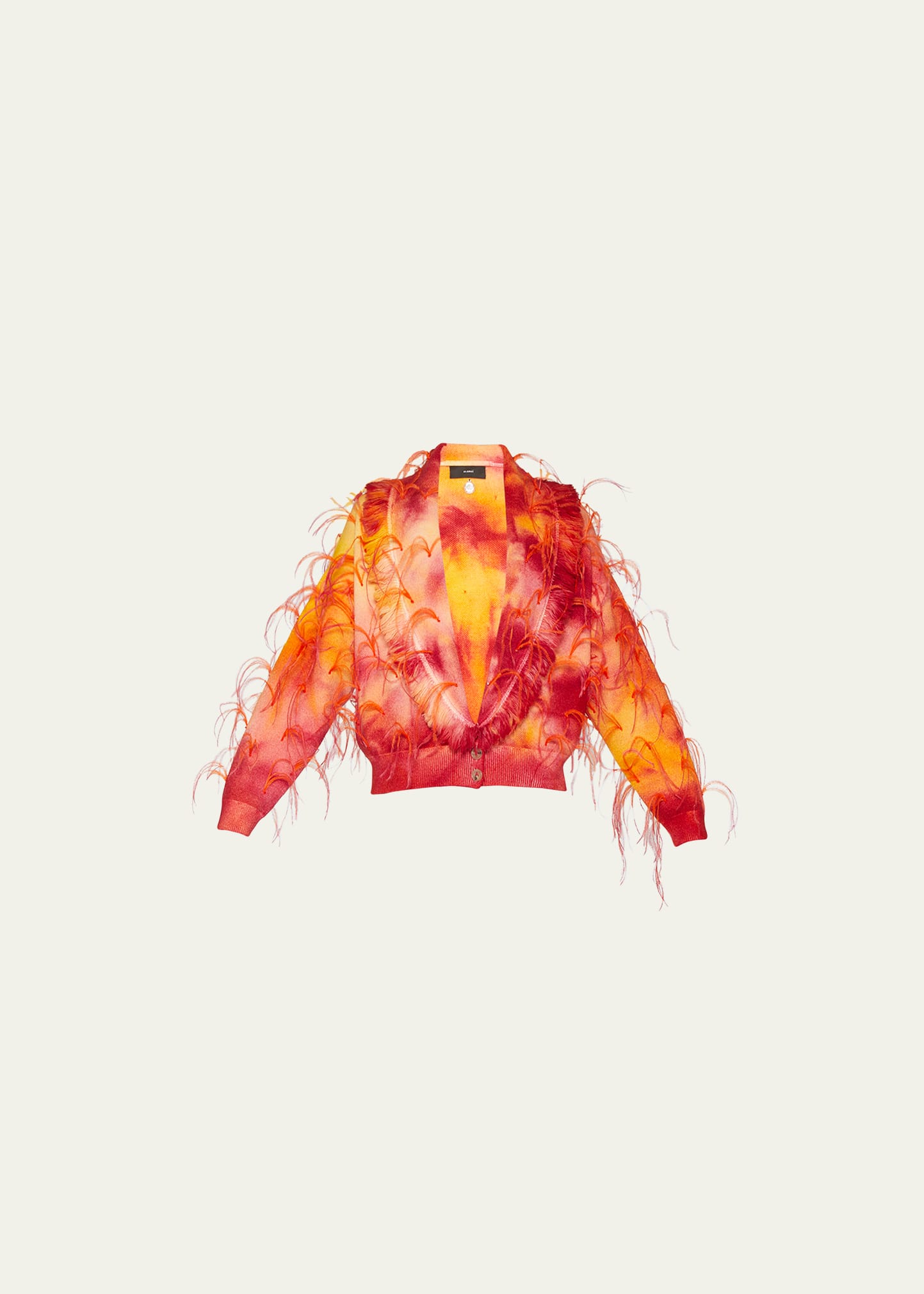 Sunset Feather Wool Bomber Cardigan