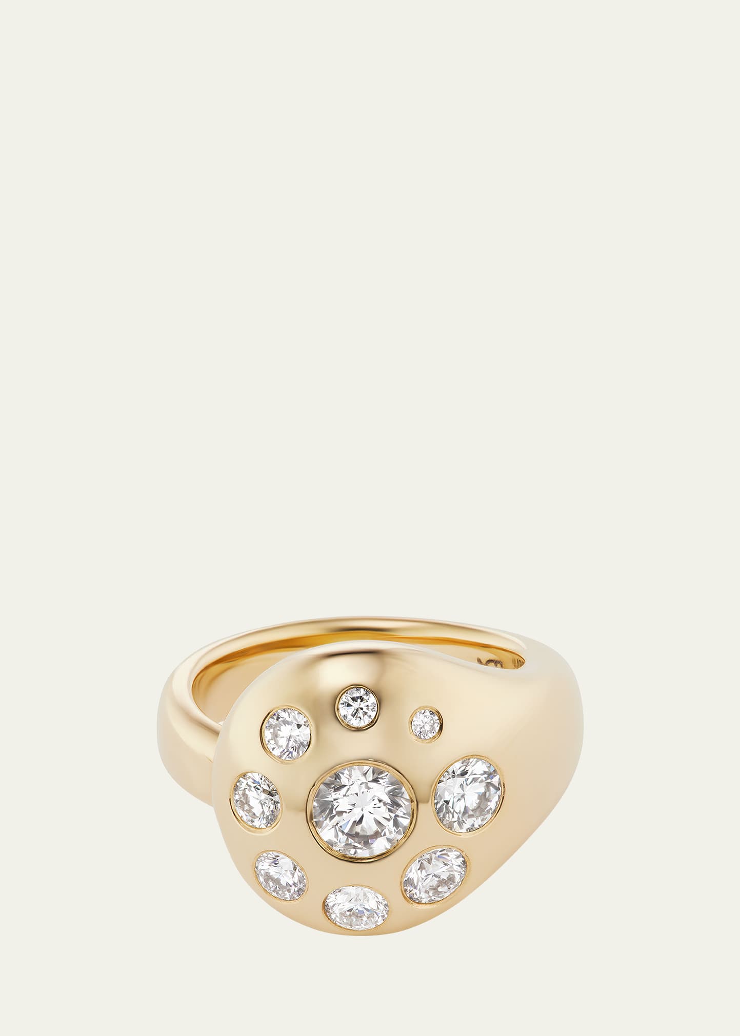 18k Yellow Gold Diamond Petal Ring