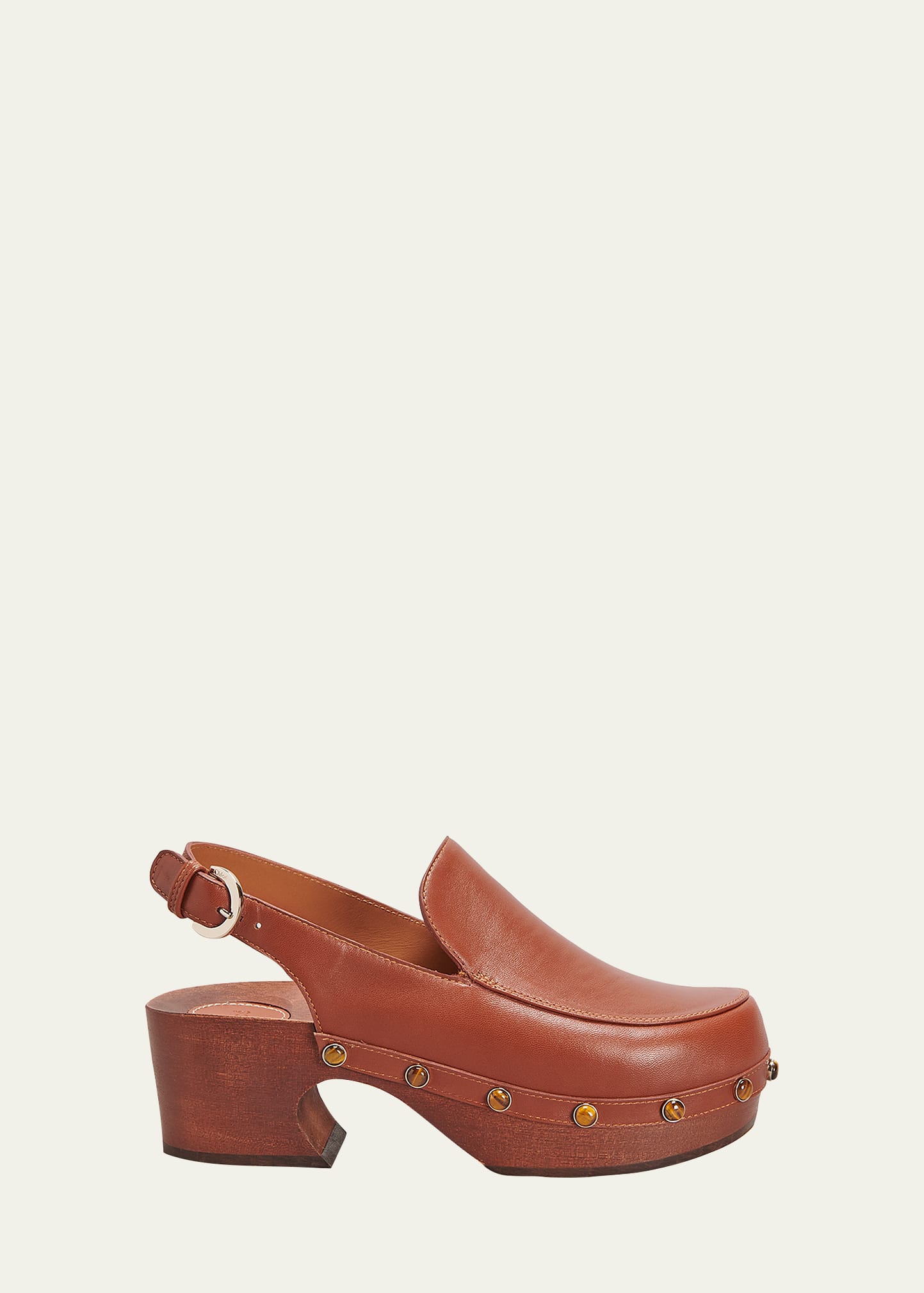 Aurna Slingback Leather Clogs