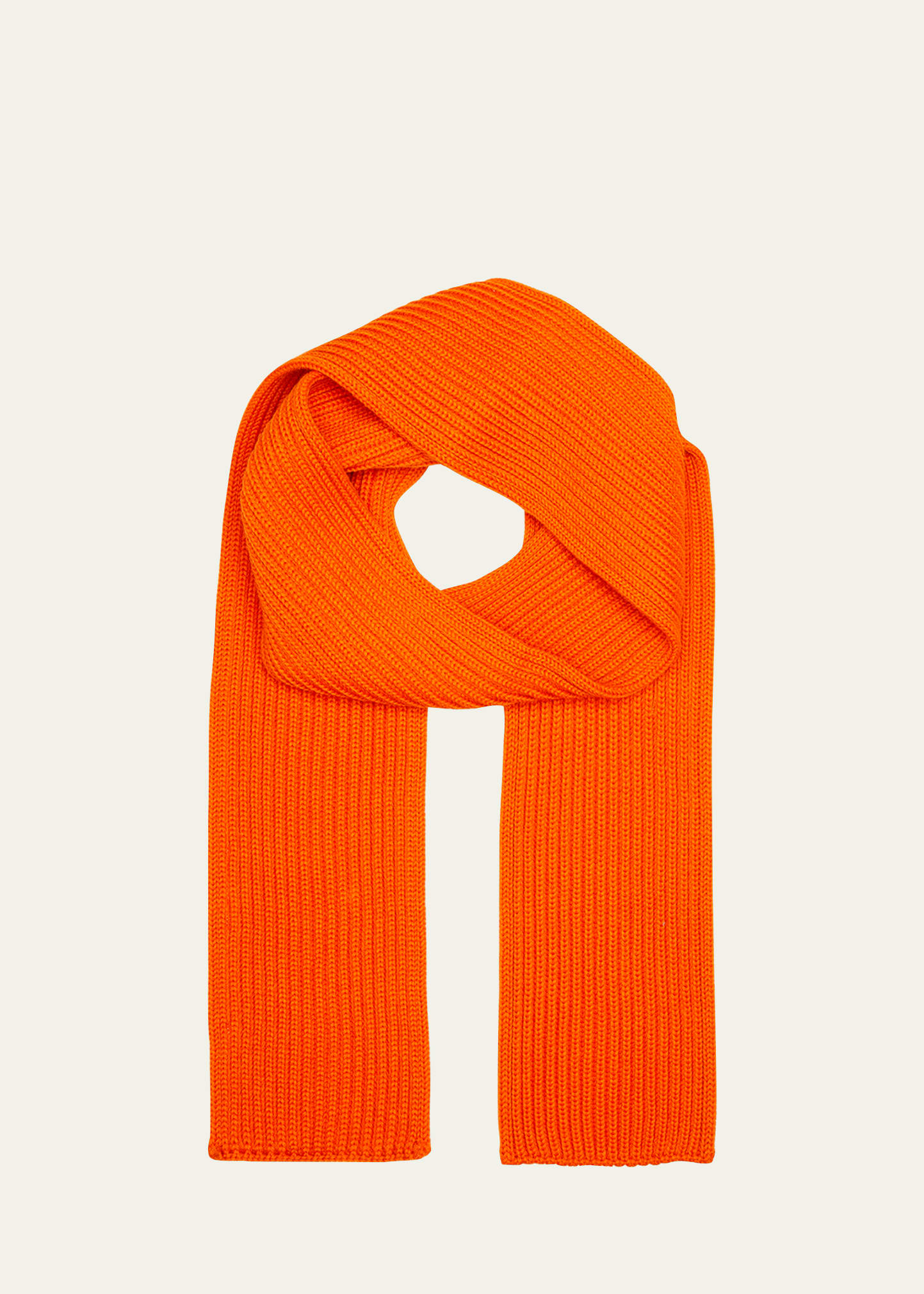 Andersen-andersen Men's Wool Fisherman's Knit Scarf In Orange