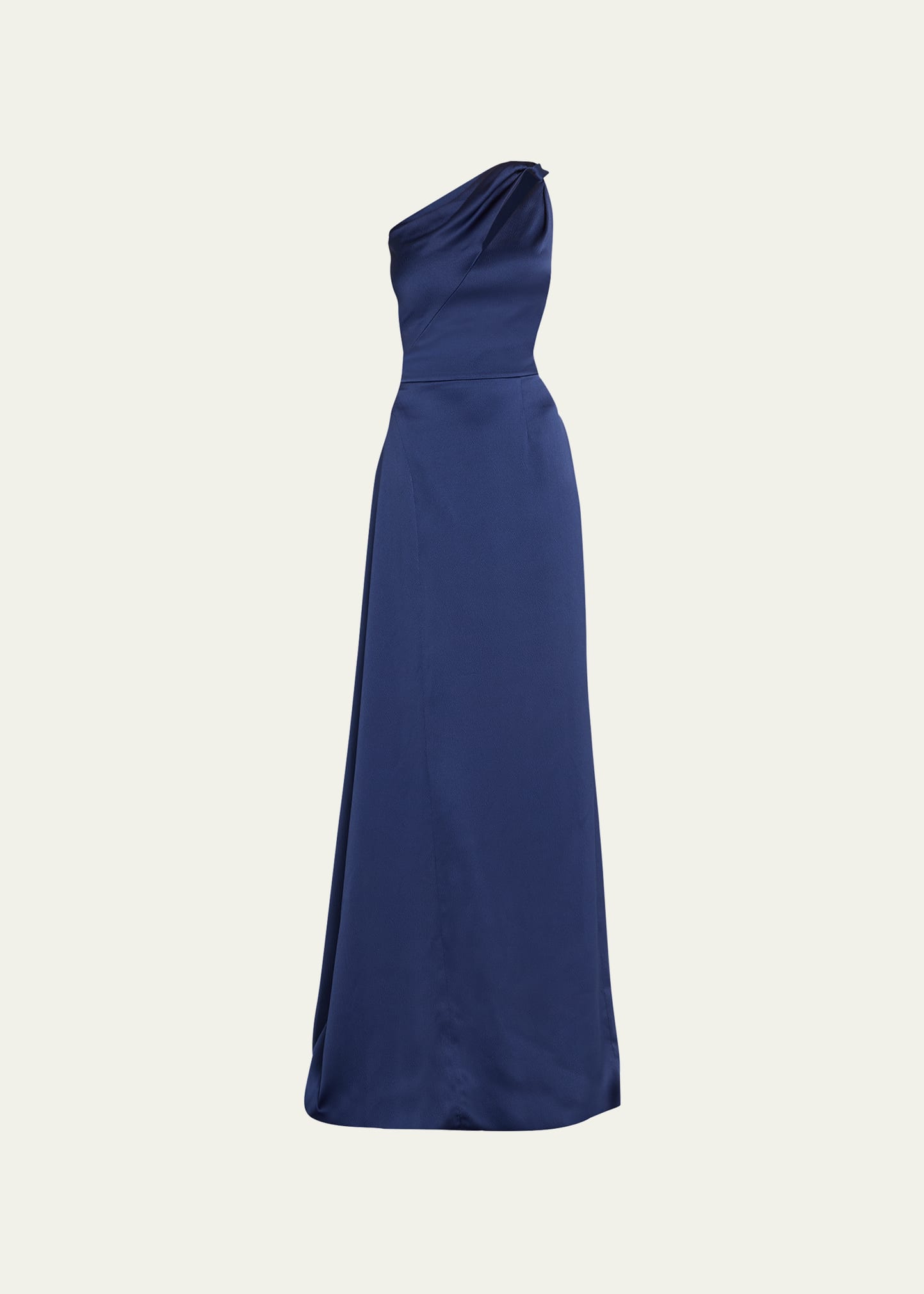 One-Shoulder Cutout Satin Gown