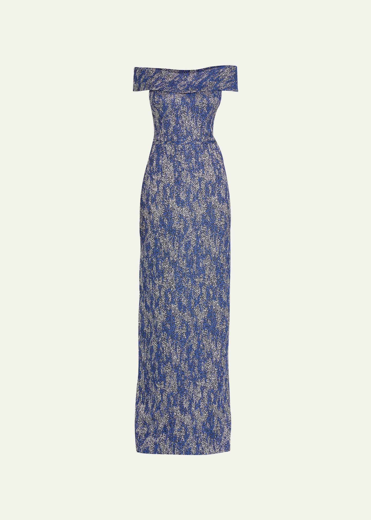 Off-Shoulder Textured Jacquard Gown