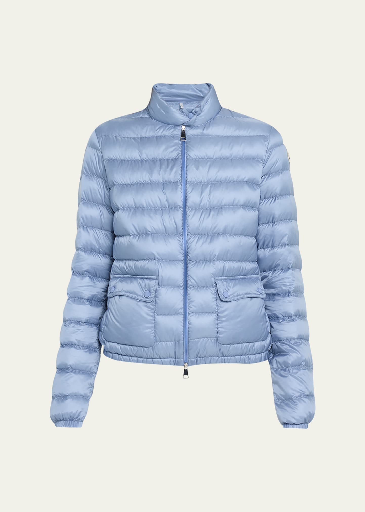 Moncler Lans Short Down Jacket In Medium Blue