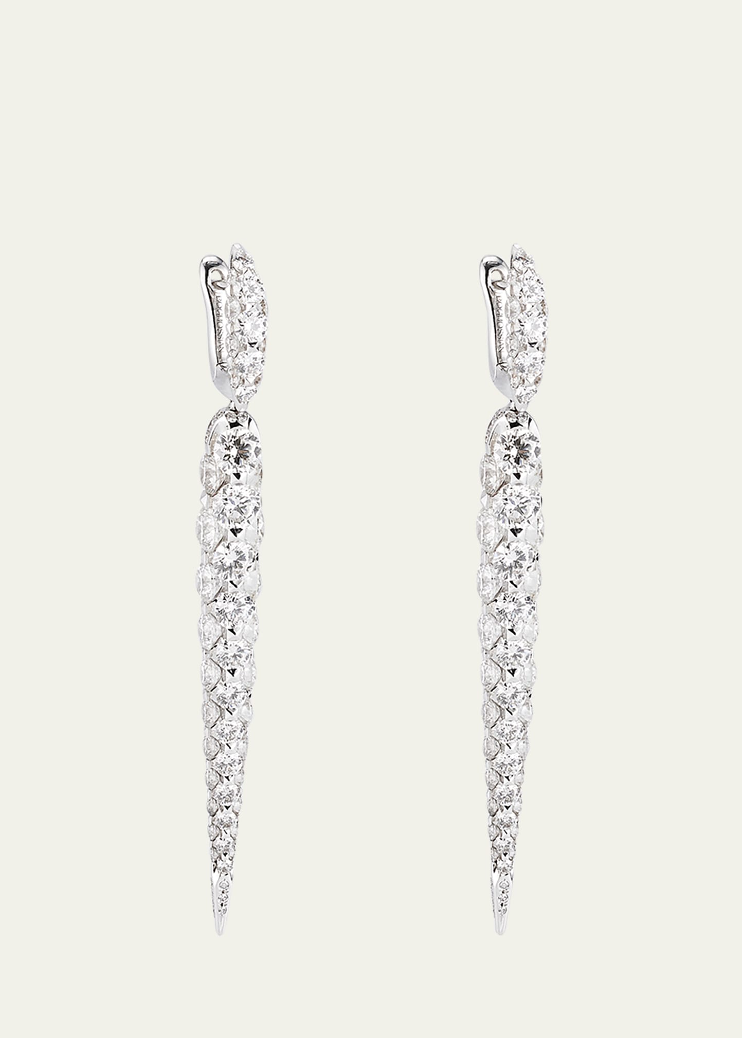 White Gold Icicle Earrings with Diamonds