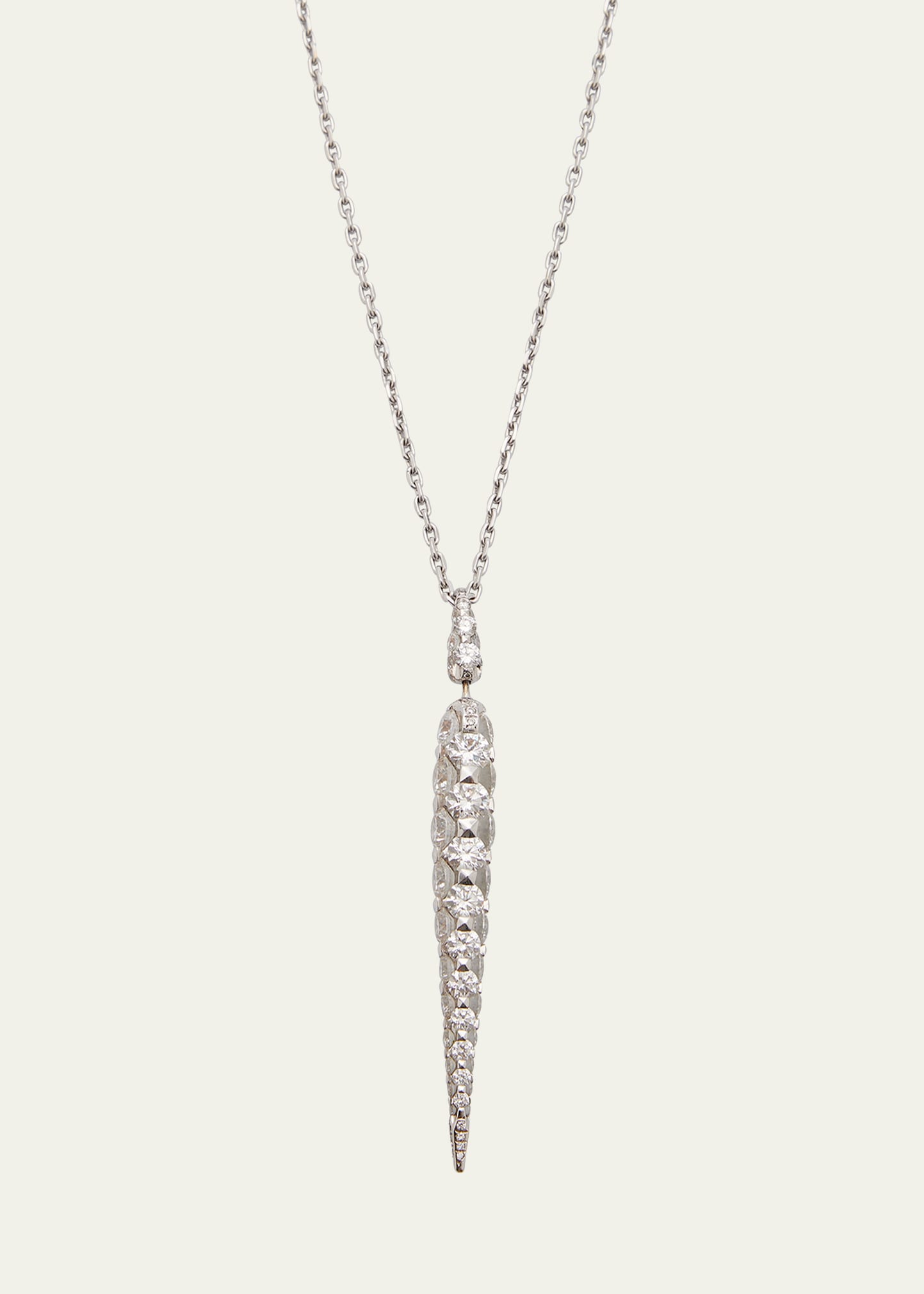 White Gold Icicle Pendant with Diamonds