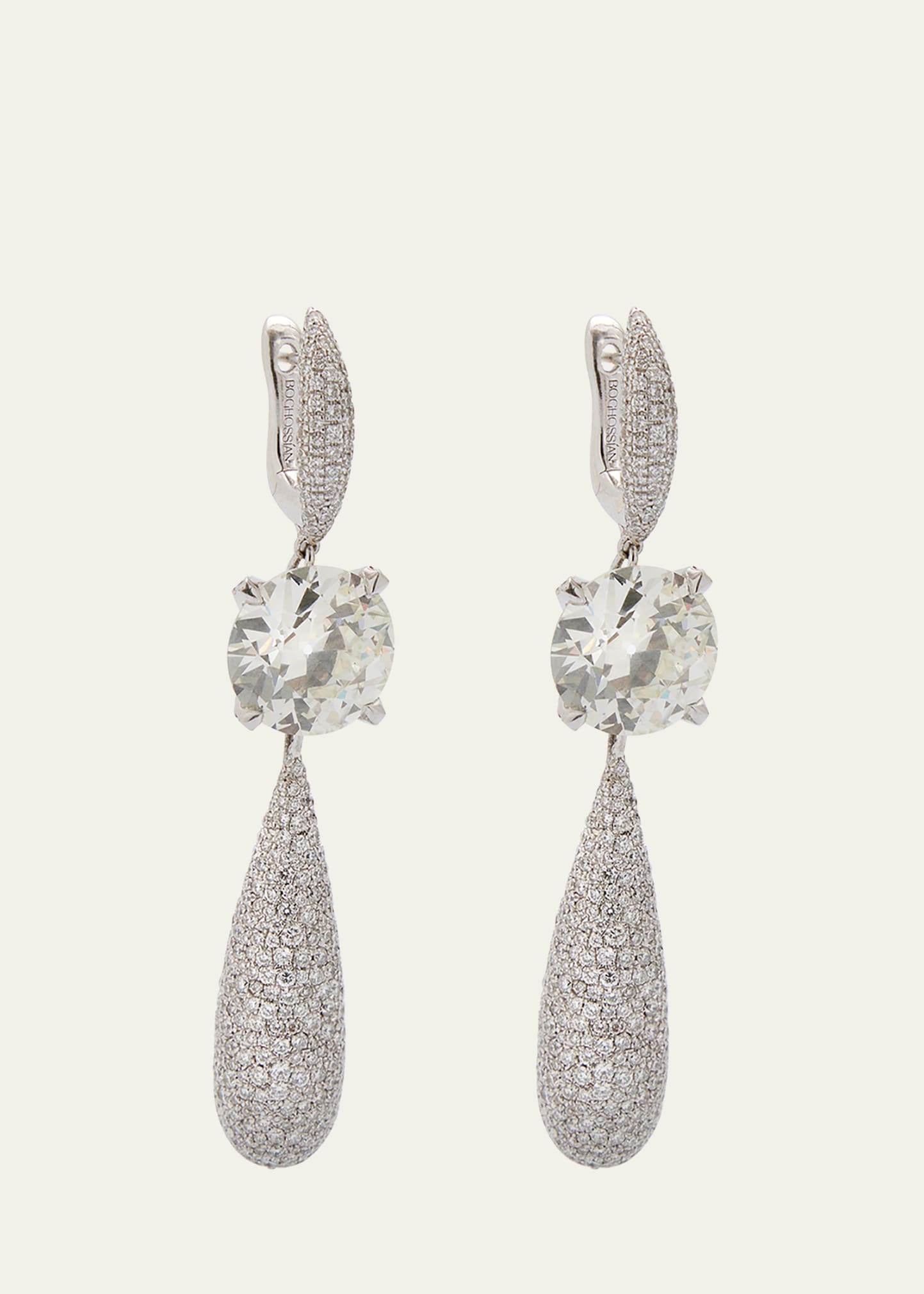 White Gold Detachable Earrings with Diamonds