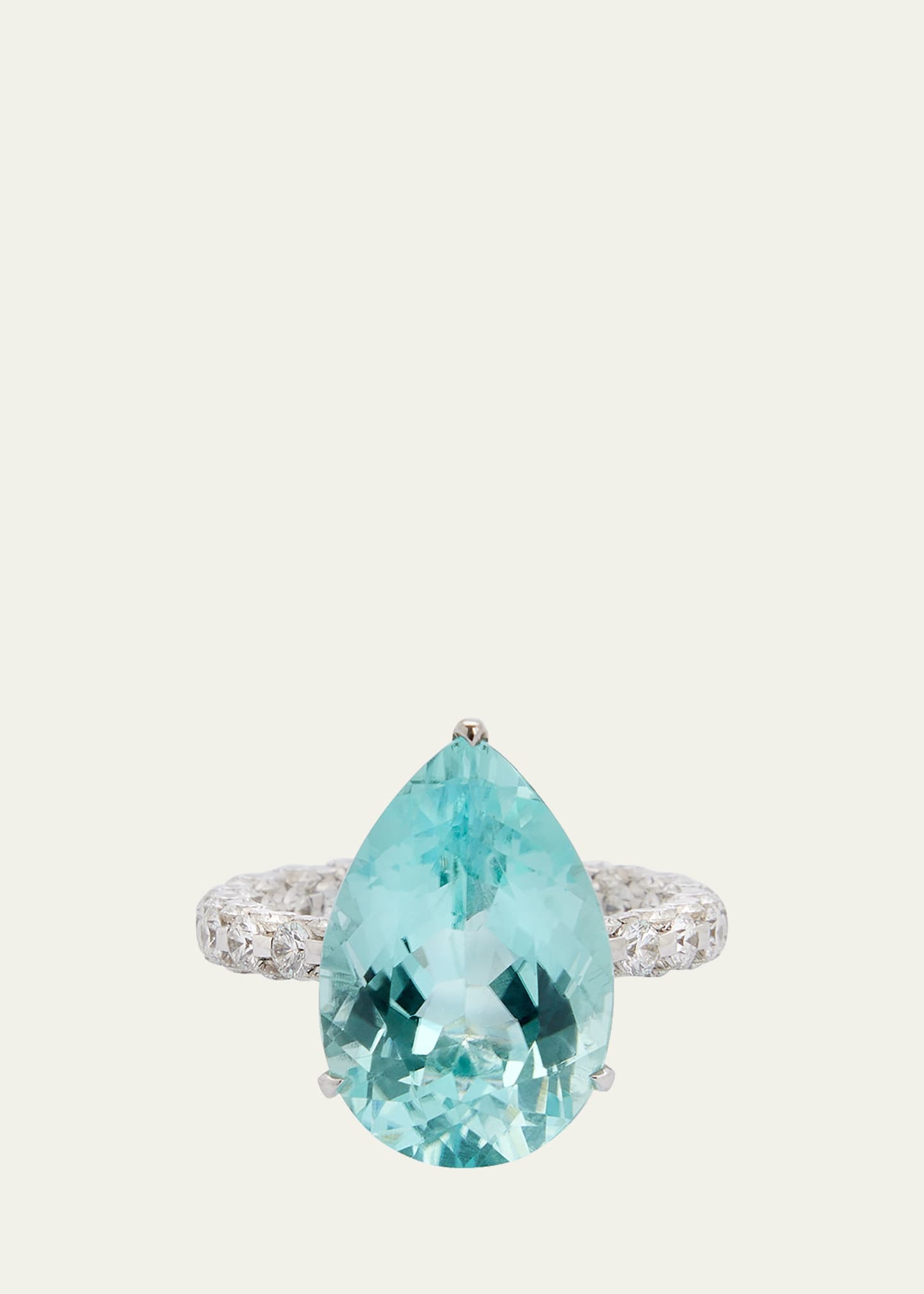White Gold Ring with Paraiba and Diamonds