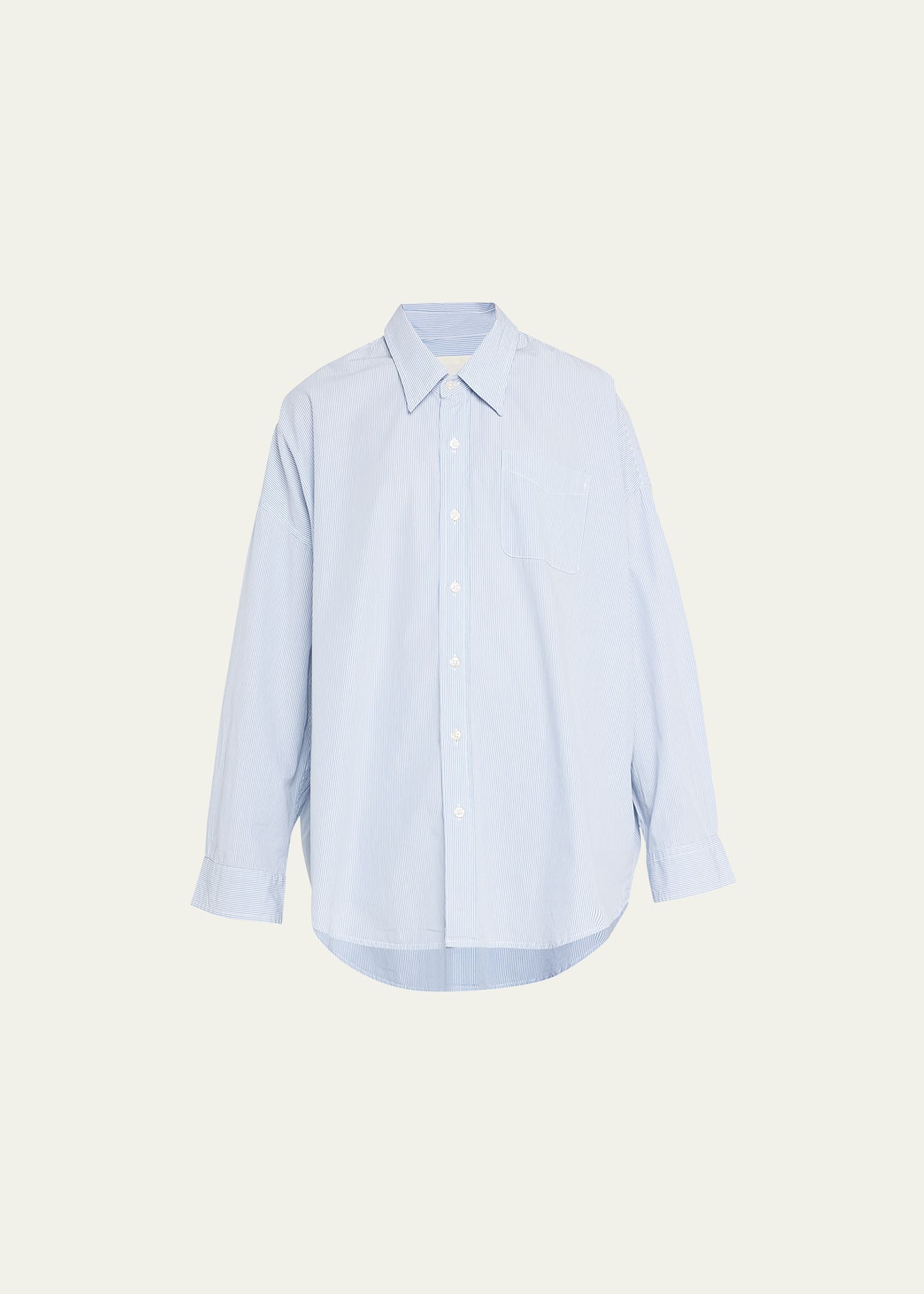 R13 Oxford Oversized Pin-stripe Shirt In Bluewhite Pinstri